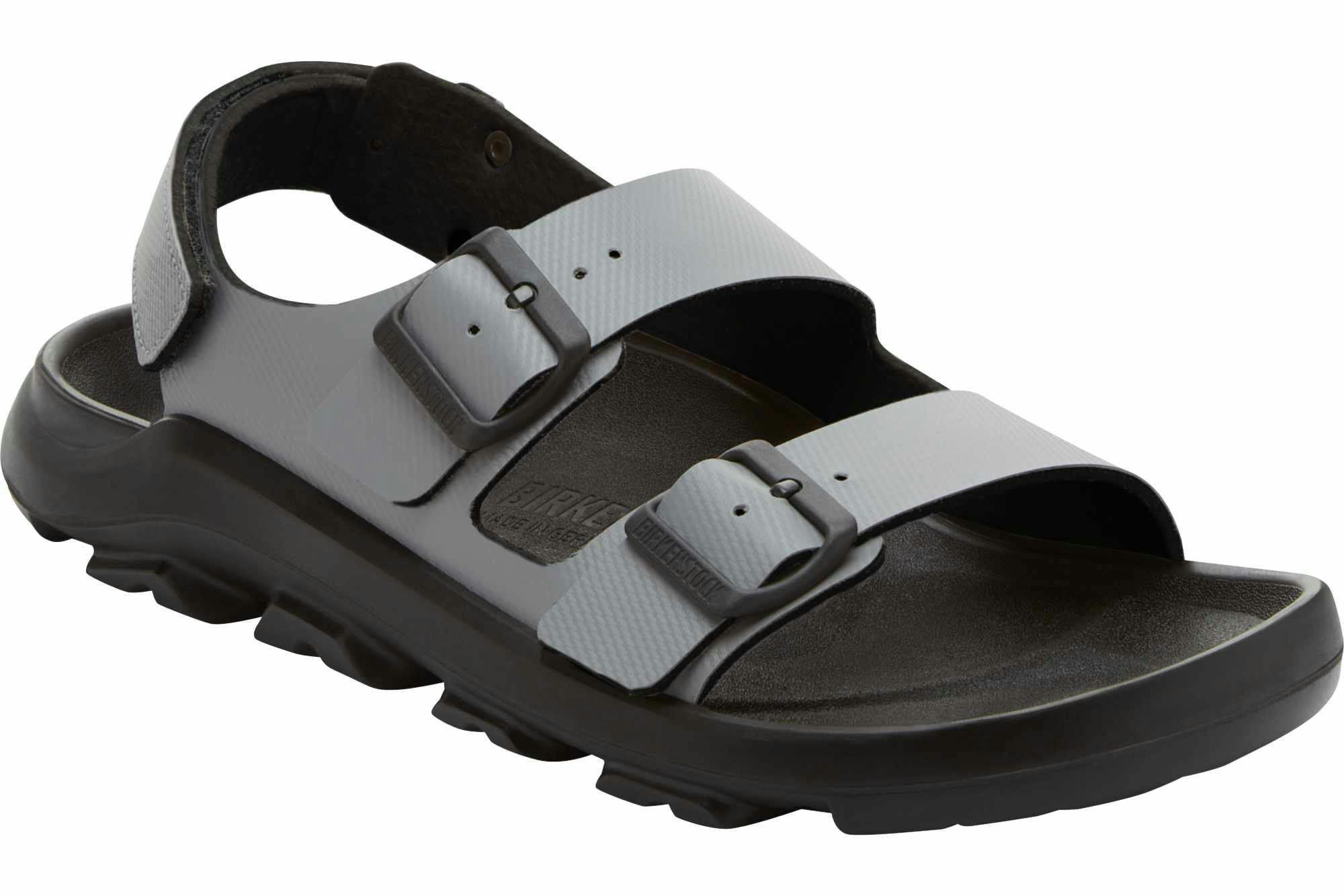 Birkenstock's Mogami Terra hiking sandal in blue, green, and black