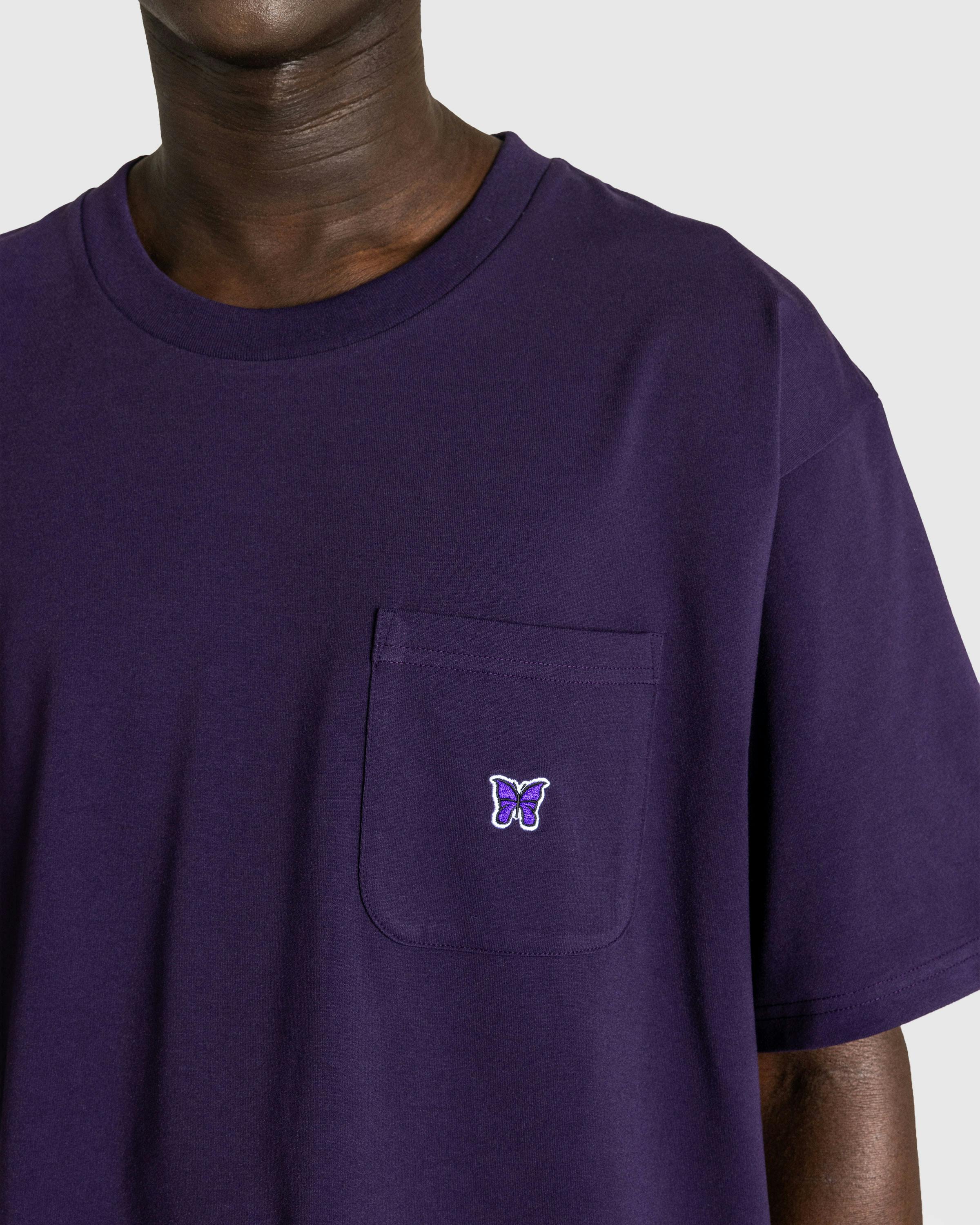 Needles – S/S Crew Neck Tee Poly Jersey Eggplant - T-Shirts - Purple - Image 5