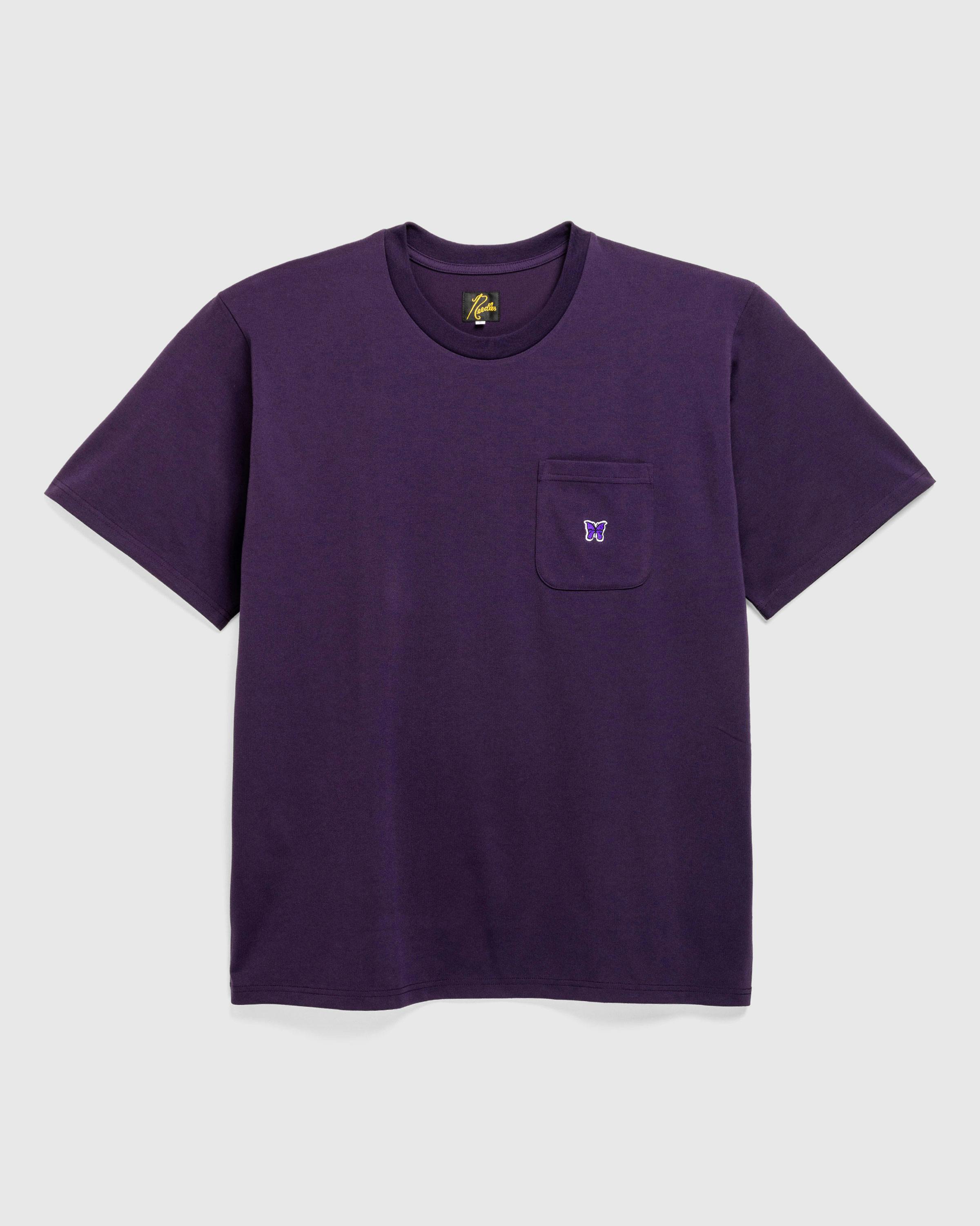 Needles – S/S Crew Neck Tee Poly Jersey Eggplant - T-Shirts - Purple - Image 1