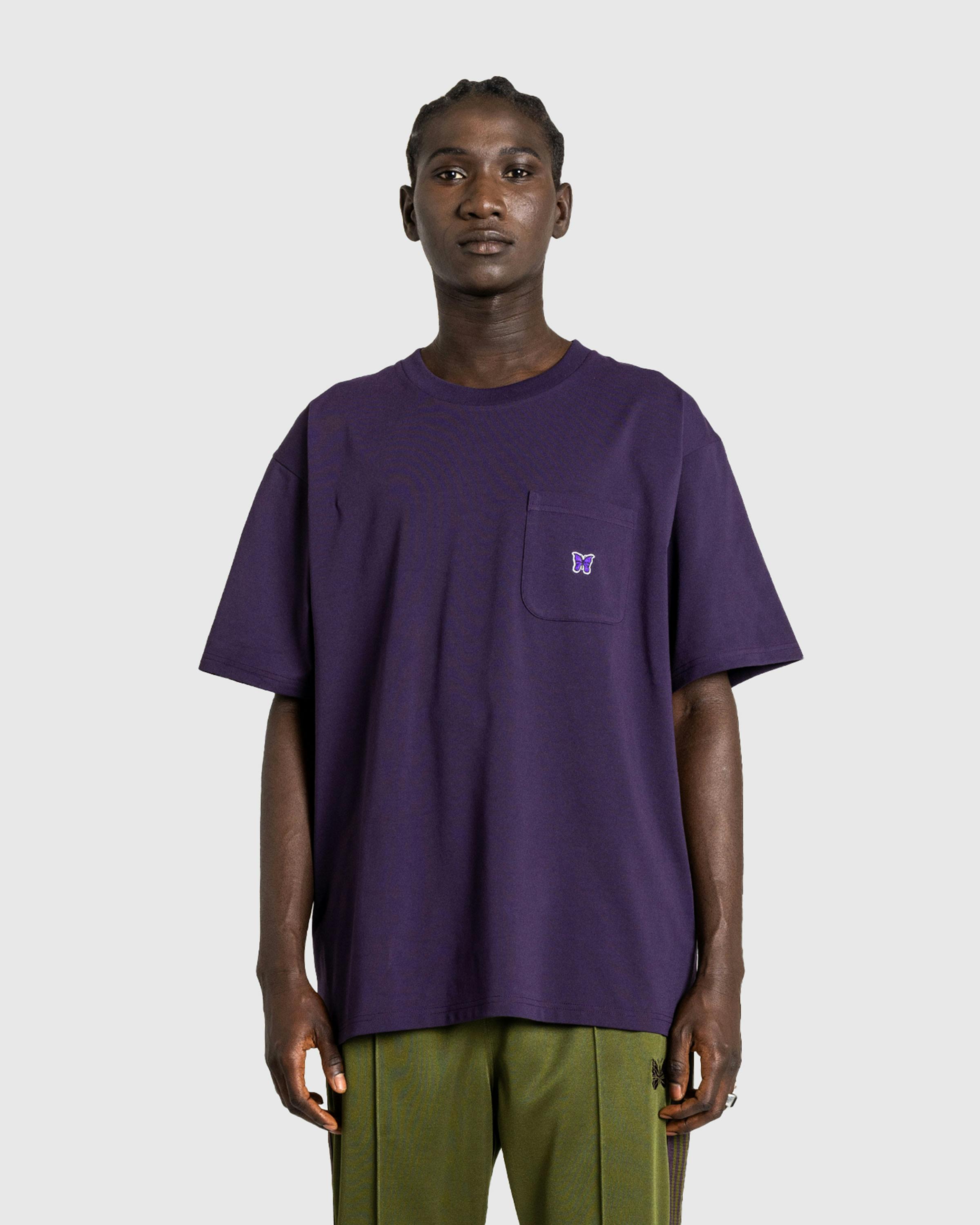 Needles – S/S Crew Neck Tee Poly Jersey Eggplant - T-Shirts - Purple - Image 2