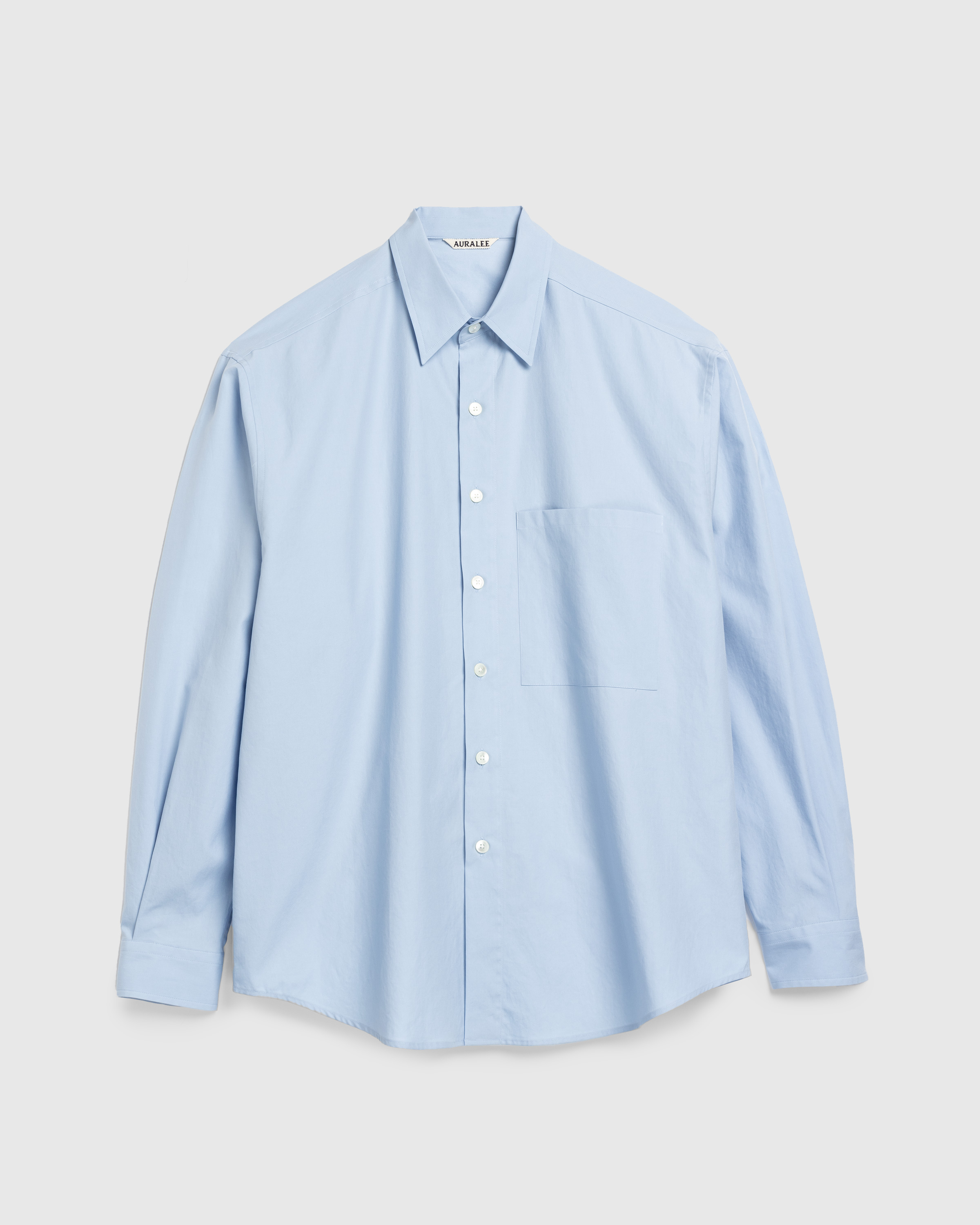 Auralee – Washed Finx Twill Big Shirt Sax Blue | Highsnobiety Shop