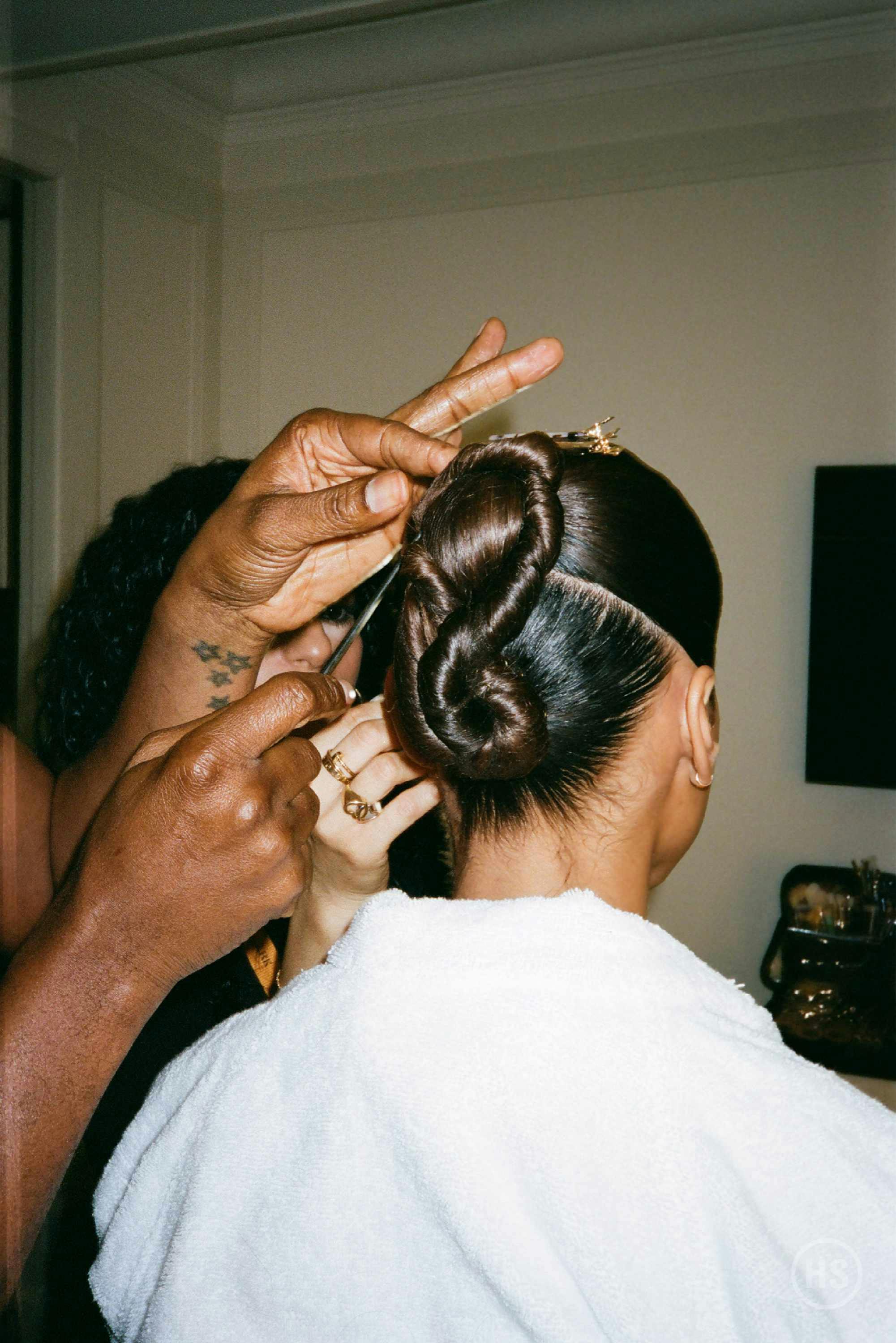 Imaan Hammam wears gold Swarovski crystals at the 2024 Met Gala