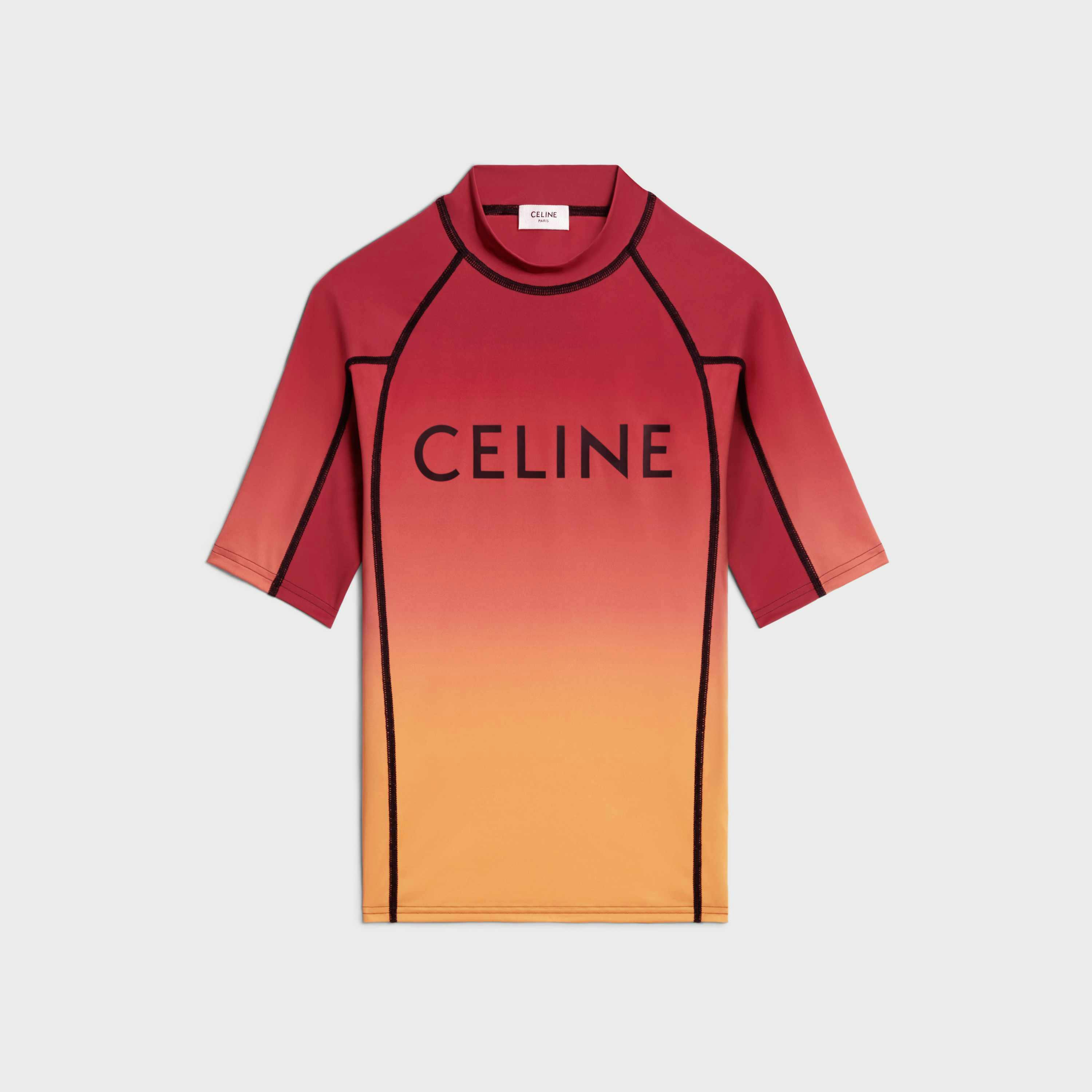 CELINE's Surf menswear capsule, including shirts, glasses, shoes, sneakers, bags, and surfboard