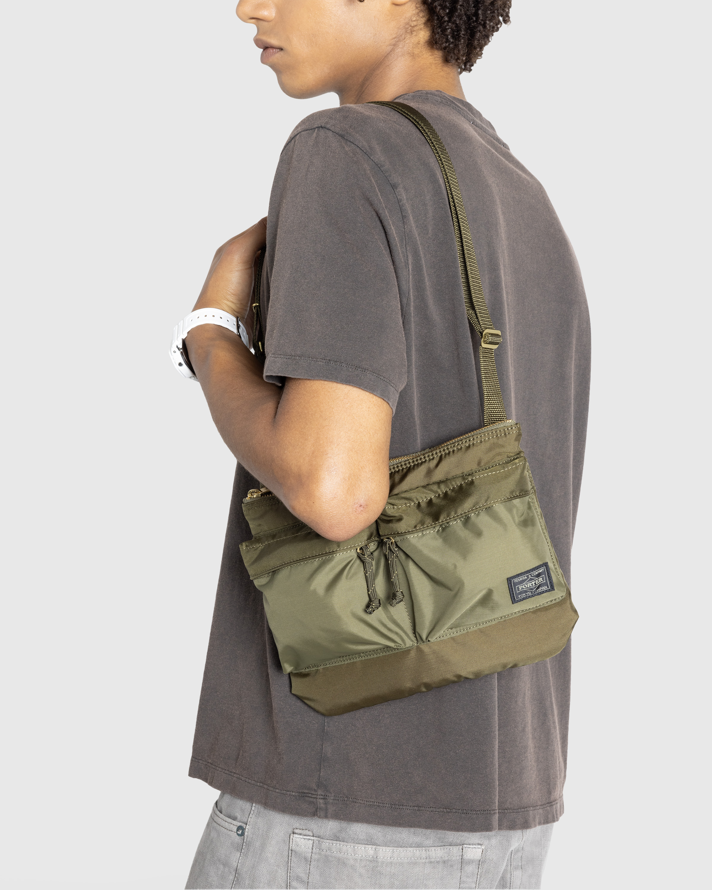 Porter-Yoshida & Co. – Force Shoulder Bag Olive Drab - Shoulder Bags - Green - Image 3