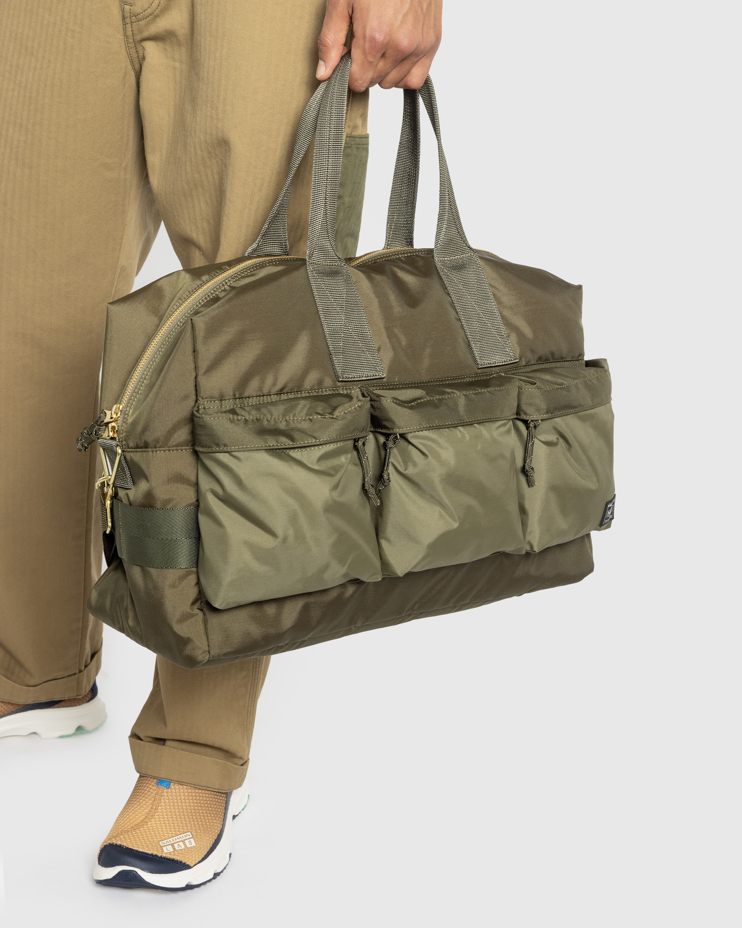 Porter-Yoshida & Co. – Force 2Way Duffle Bag Olive Drab - Shoulder Bags - Green - Image 5