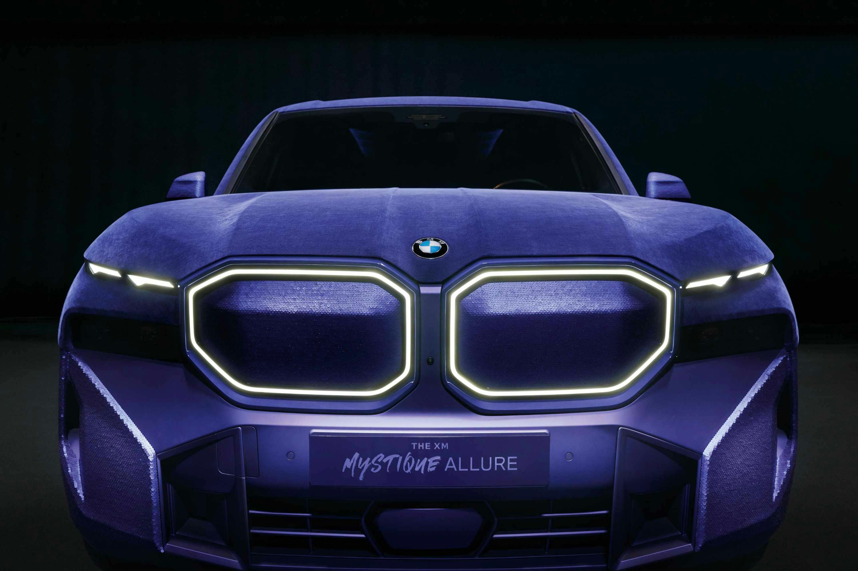 BMW's XM Mystique Allure car in purple velvet