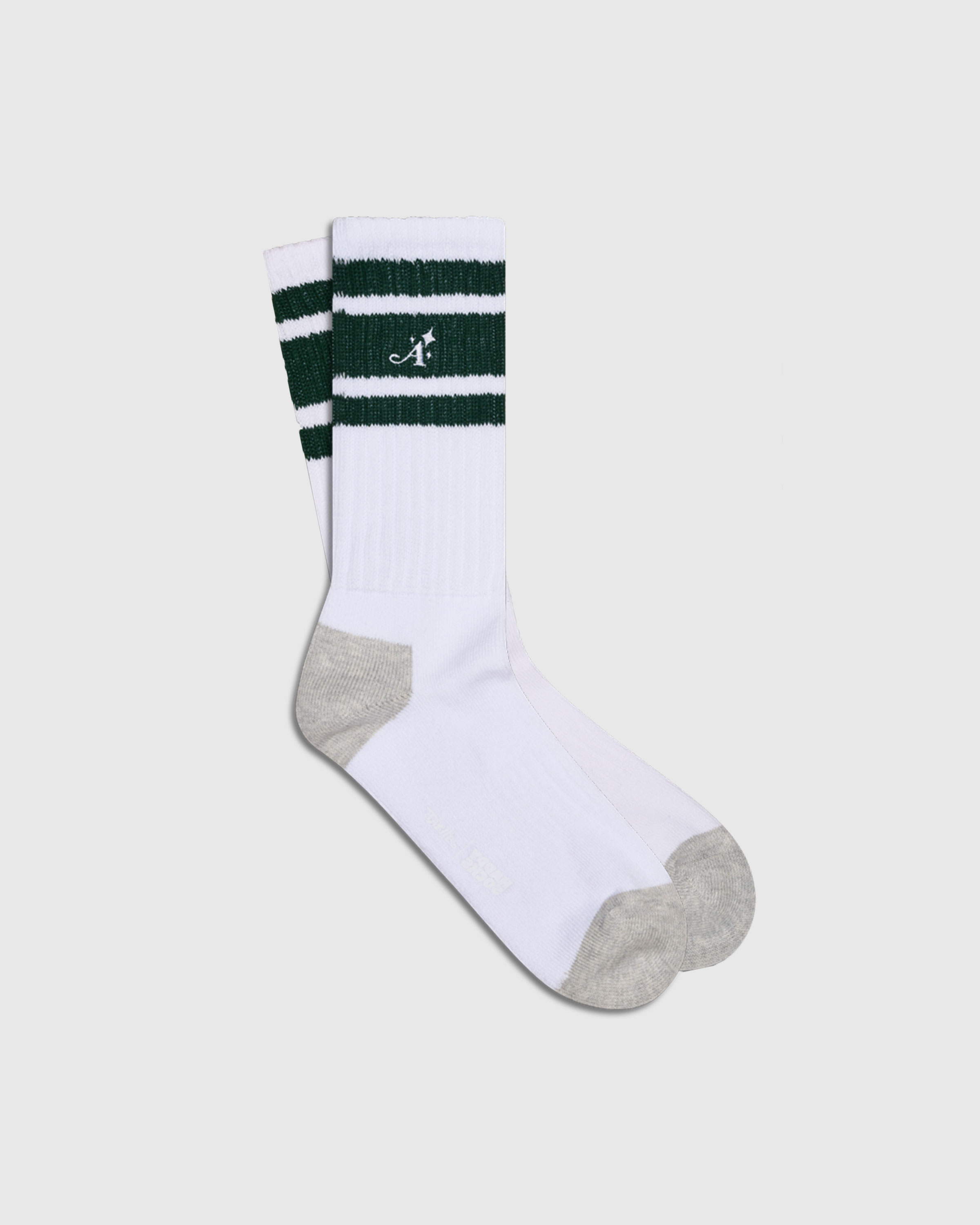Happy Socks x Awake NY – Athletic Socks White/Green - Ankle - White - Image 1