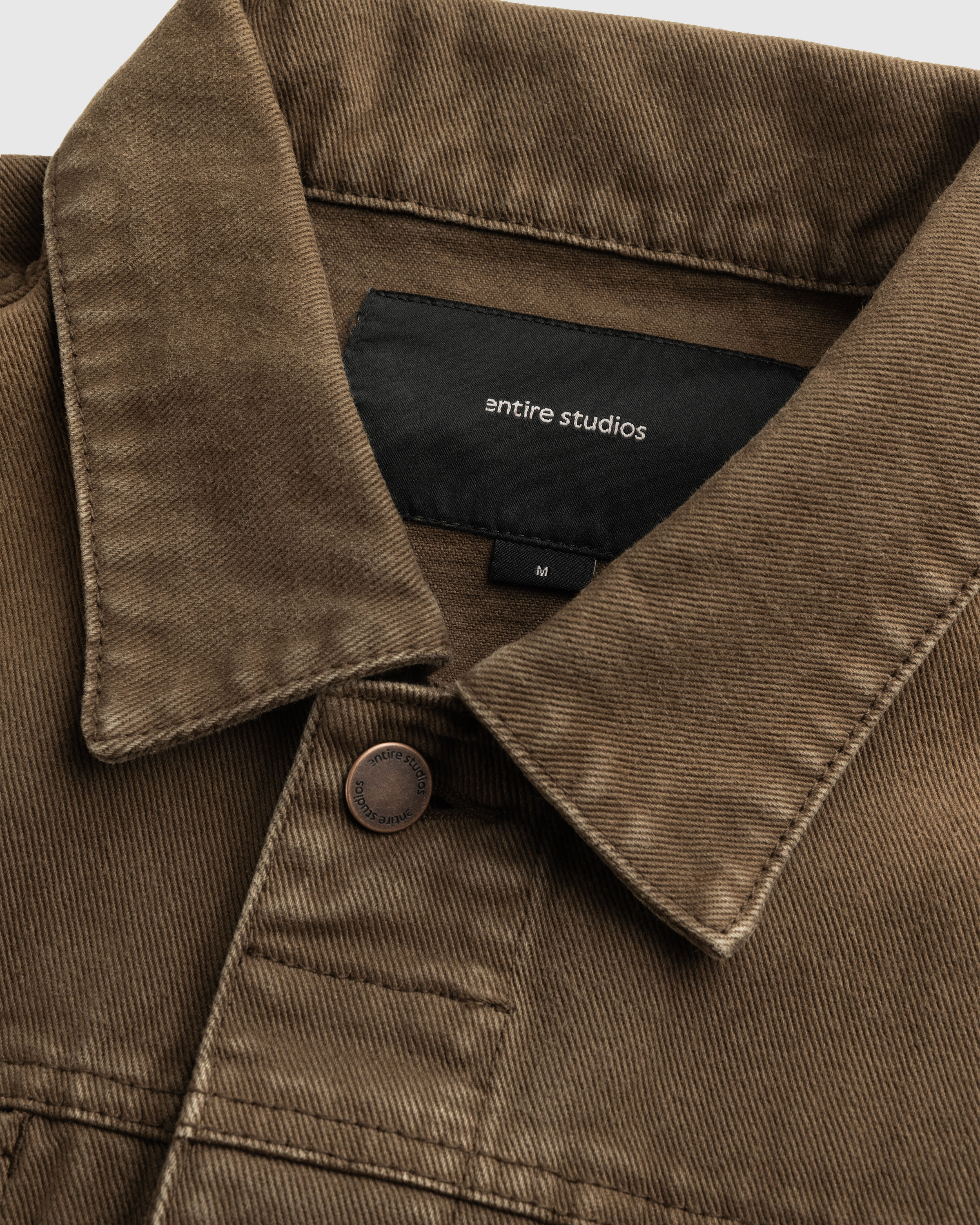 Entire Studios – Gem Denim Jacket Military Stone - Denim Jackets - Brown - Image 7
