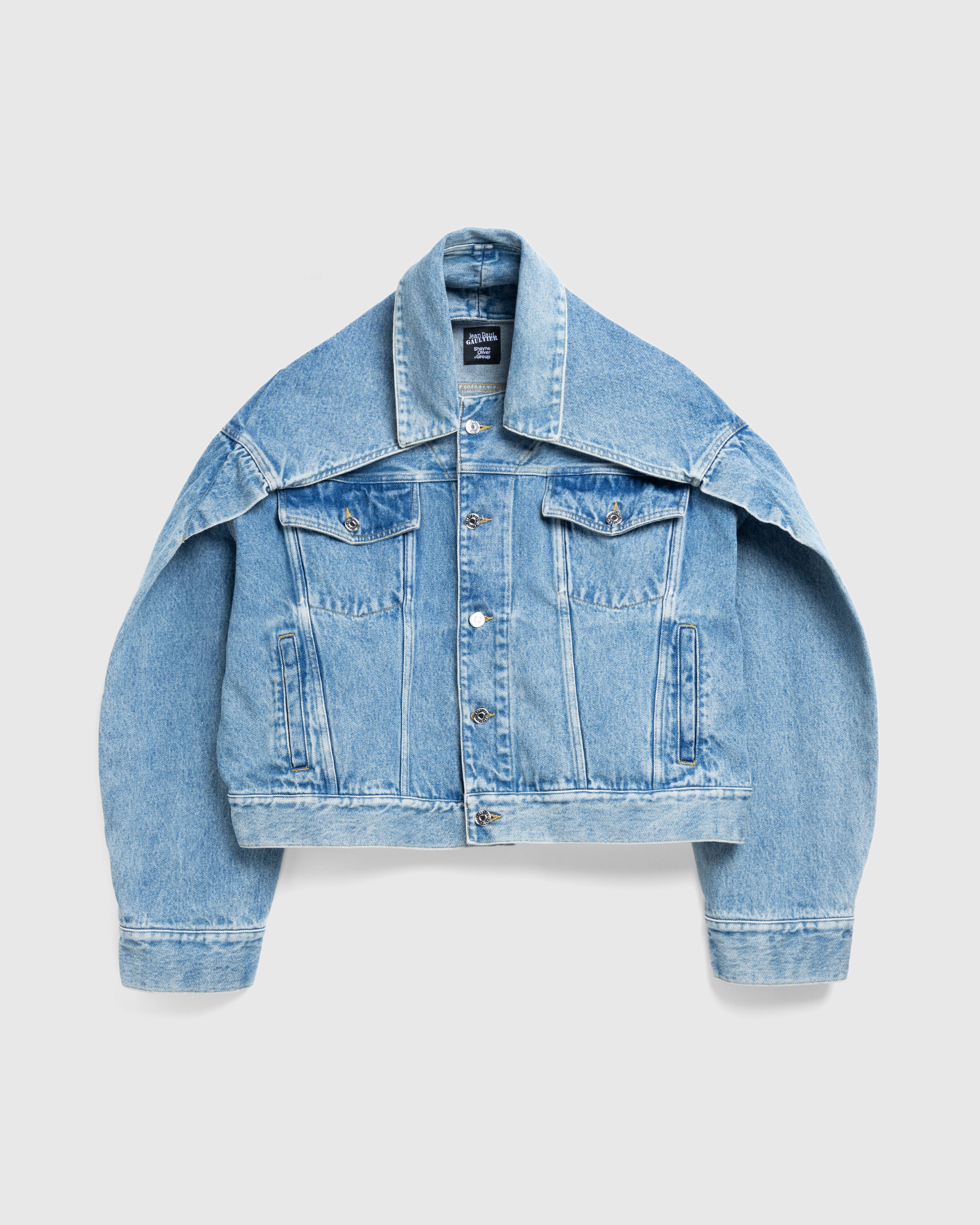 Jean Paul Gaultier x Shayne Oliver – Denim Jacket Light Blue - Denim Jackets - Blue - Image 1