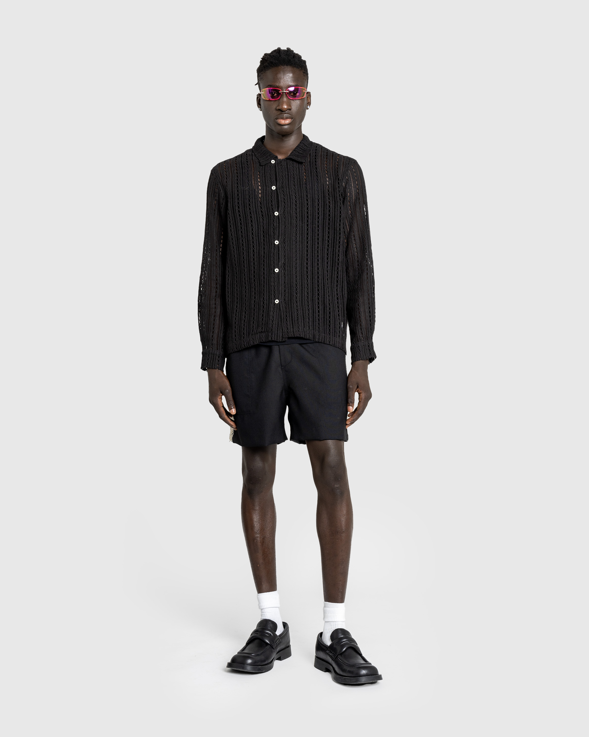 Bode – Lacework Shorts Black - Short Cuts - Black - Image 3