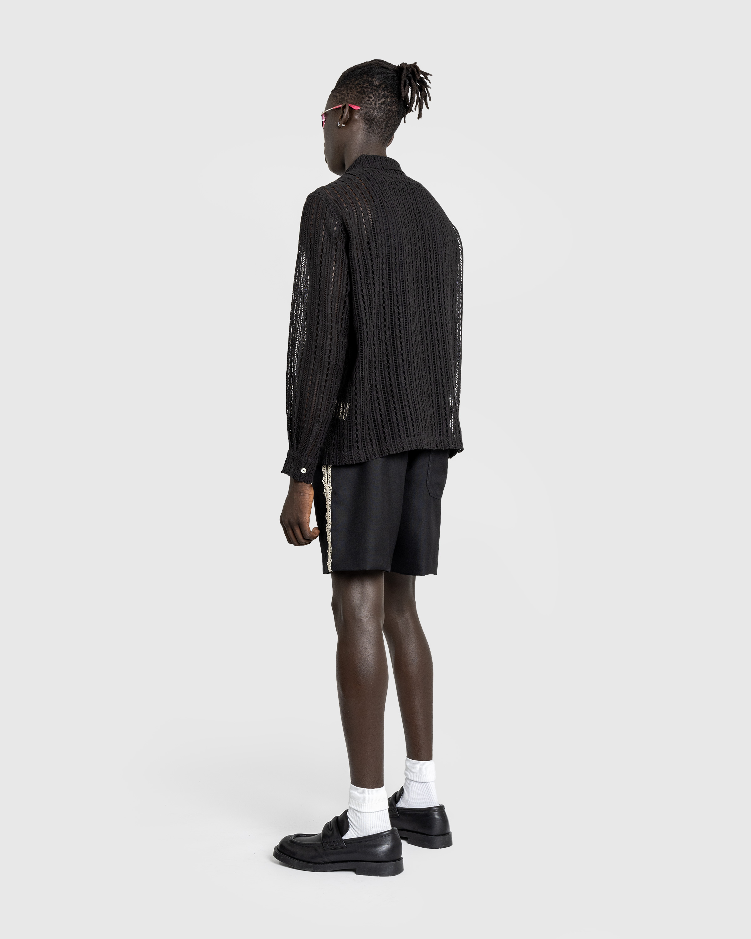 Bode – Meandering Lace Long-Sleeve Shirt Black - Longsleeve Shirts - Black - Image 4