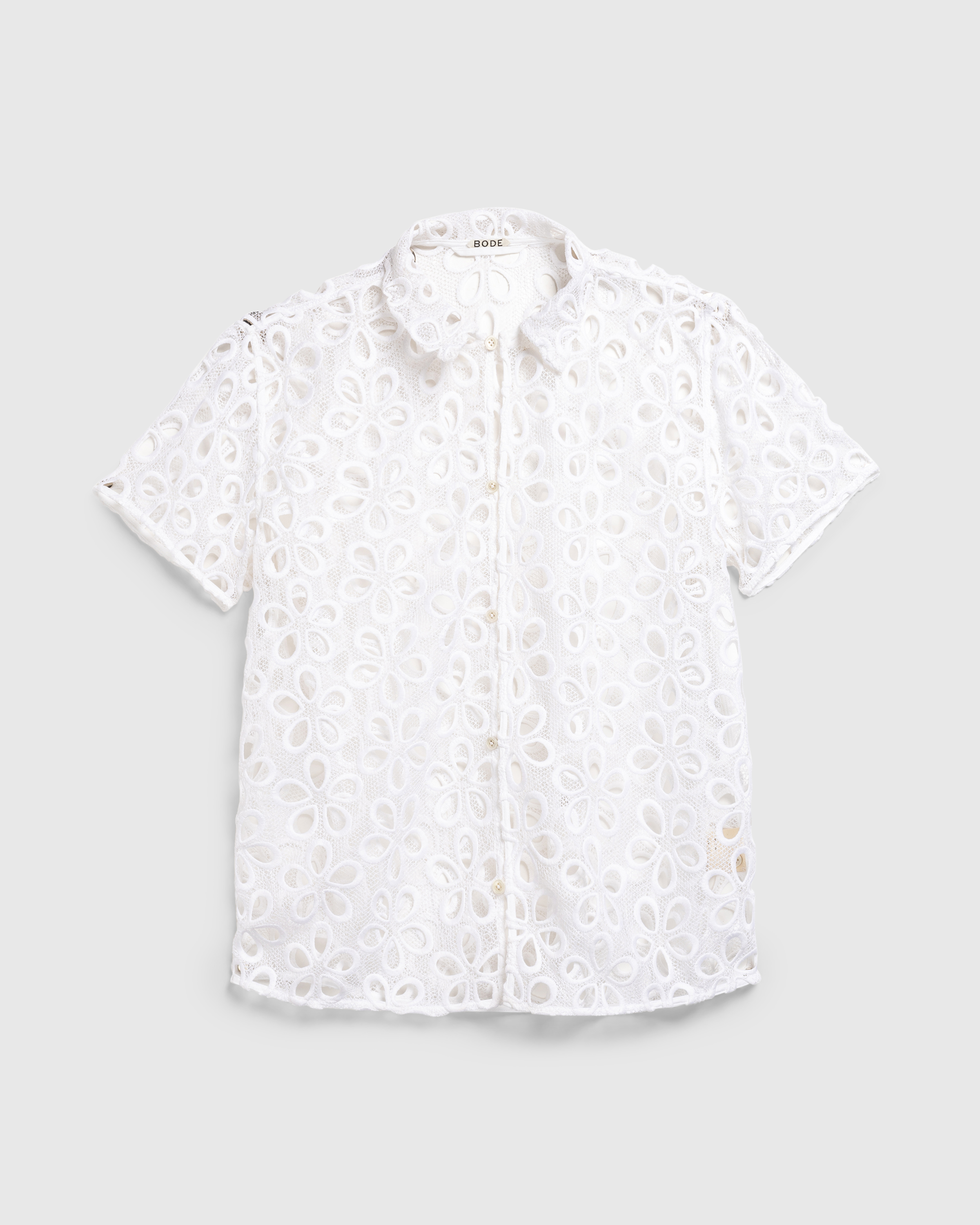 Bode – Primrose Lace Short-Sleeve Shirt Natural - Shortsleeve Shirts - Beige - Image 1