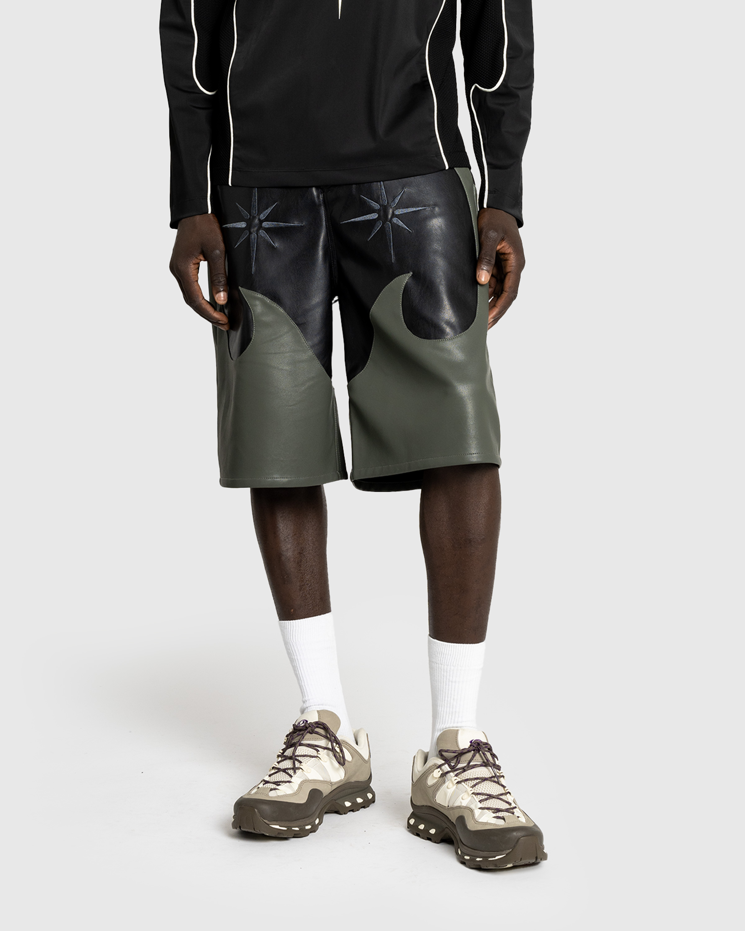 KUSIKOHC – Burn Detail Faux Leather Shorts Black - Shorts - Black - Image 2