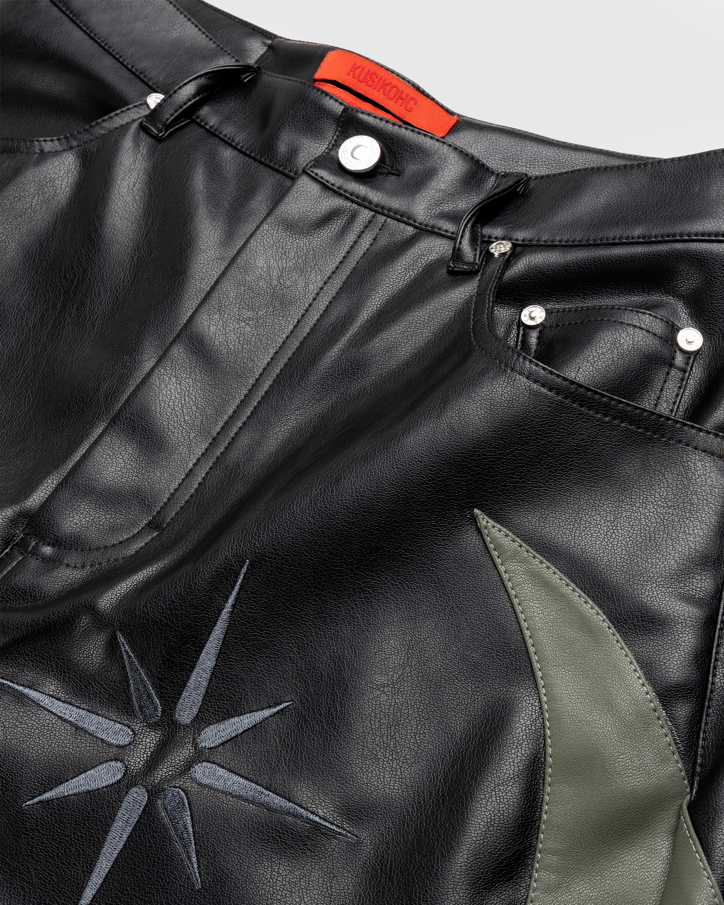 KUSIKOHC – Burn Detail Faux Leather Shorts Black - Shorts - Black - Image 6