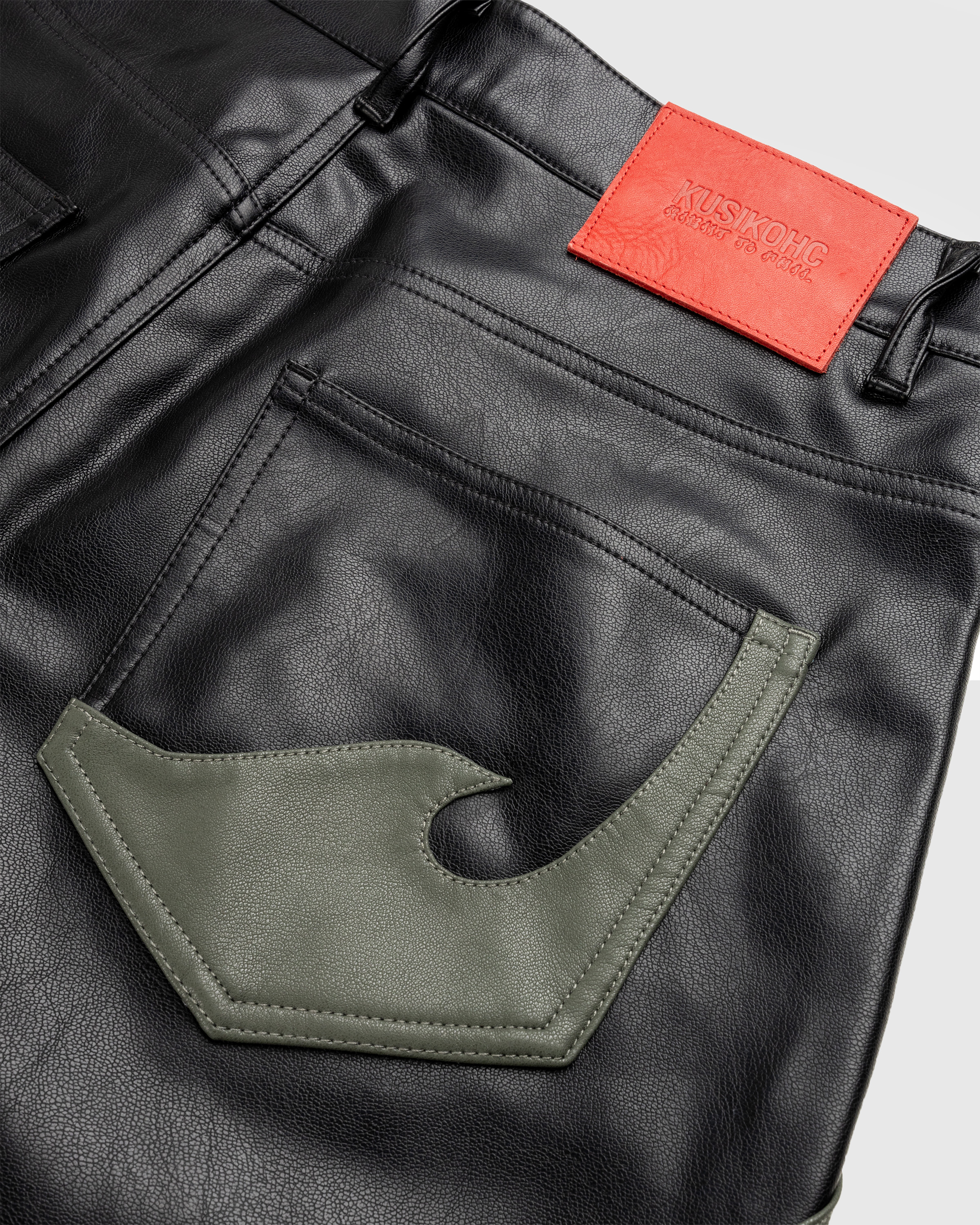 KUSIKOHC – Burn Detail Faux Leather Shorts Black - Shorts - Black - Image 8