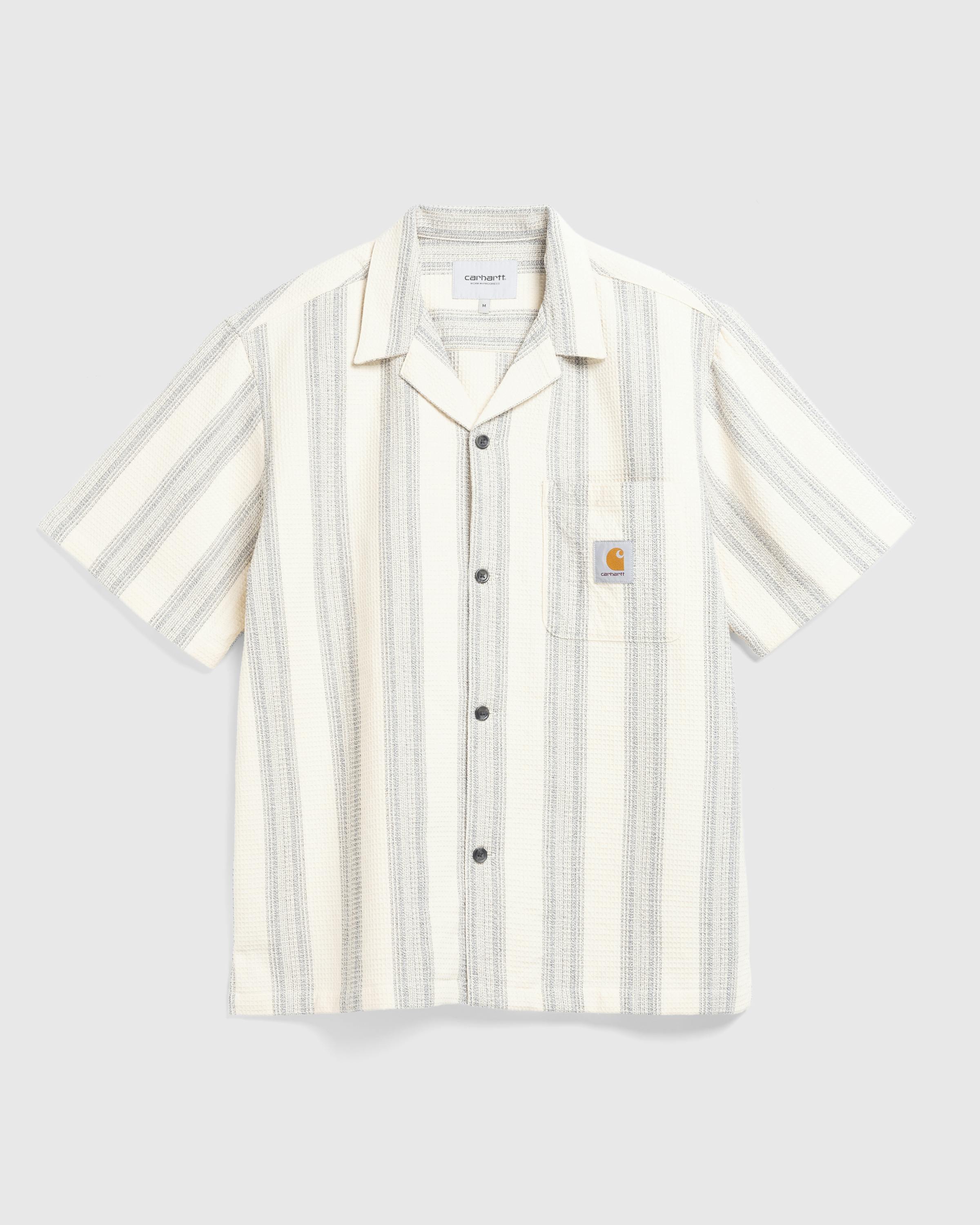 Carhartt WIP – S/S Dodson Shirt Dodson Stripe Natural - Shortsleeve Shirts - Beige - Image 1