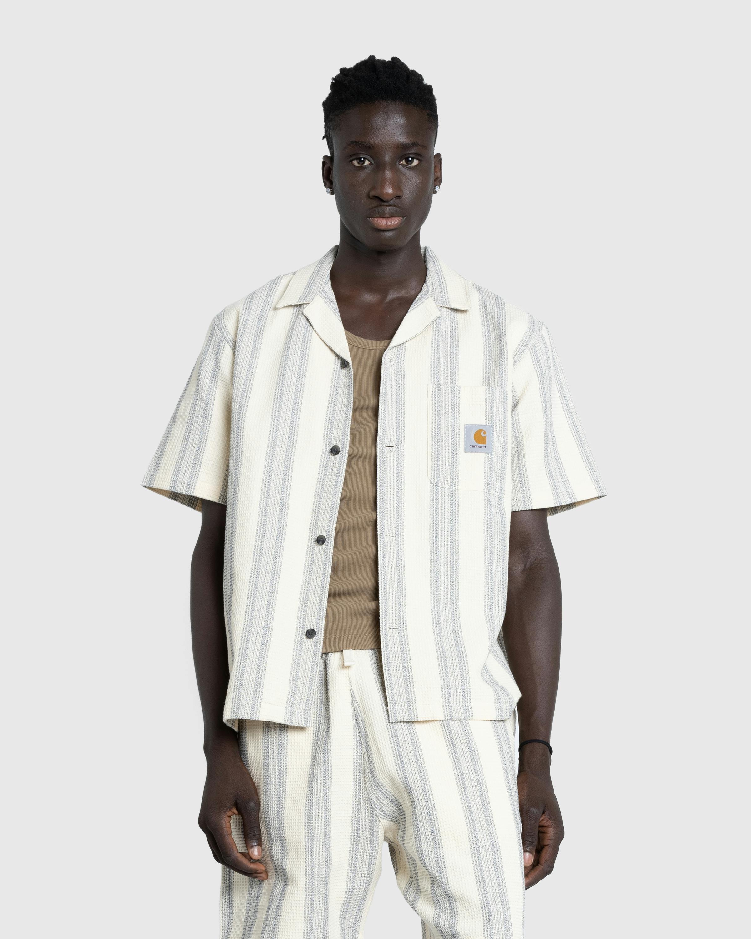 Carhartt WIP – S/S Dodson Shirt Dodson Stripe Natural - Shortsleeve Shirts - Beige - Image 2