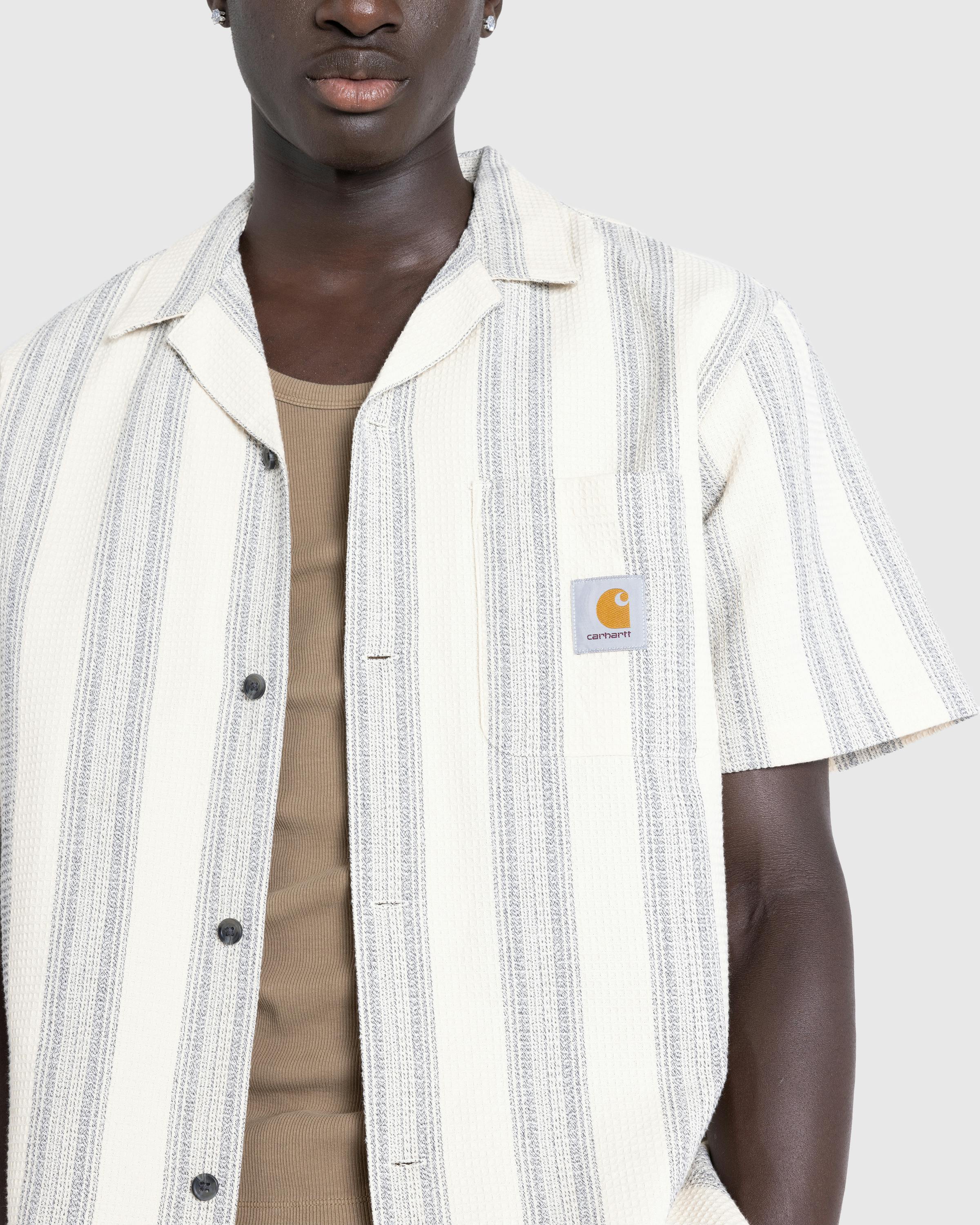 Carhartt WIP – S/S Dodson Shirt Dodson Stripe Natural - Longsleeve Shirts - Beige - Image 5