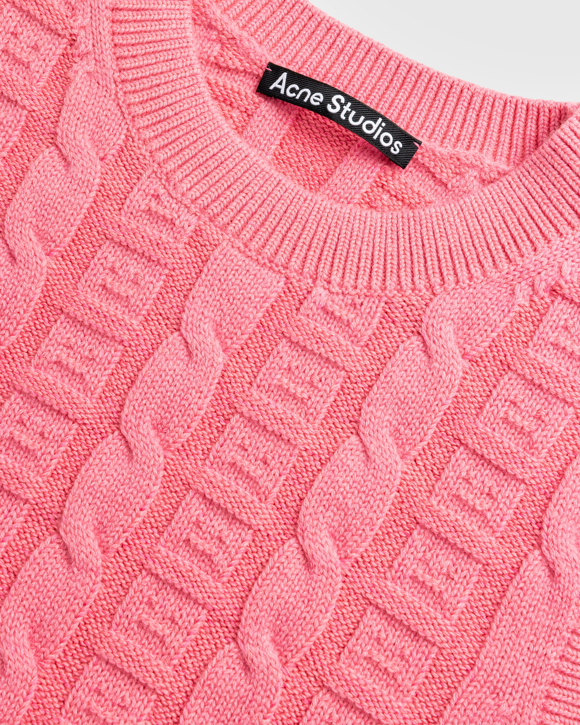 Acne Studios – Cable Wool Sleeveless Jumper Tango Pink - Sweatshirts - Pink - Image 6