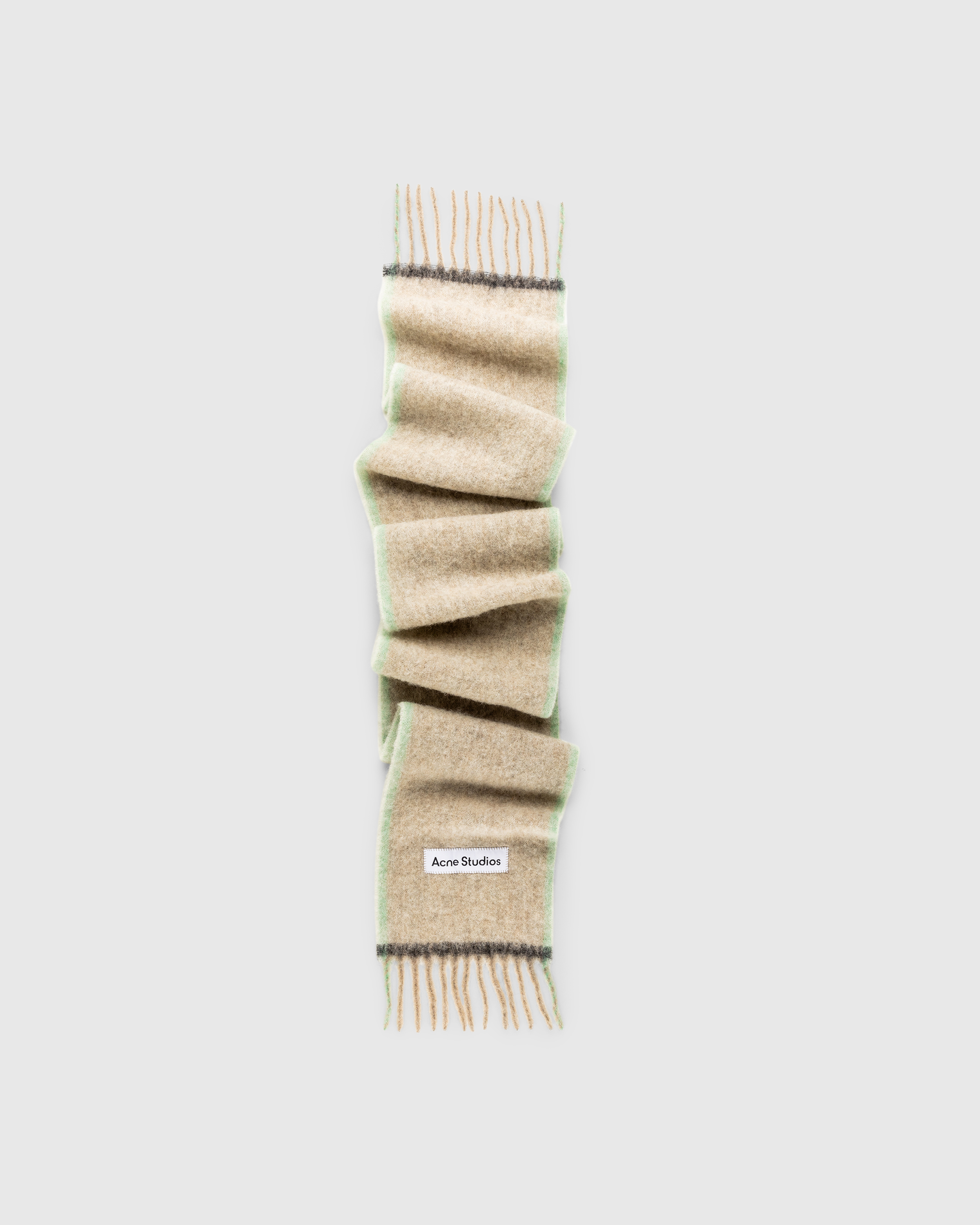 Acne Studios – Wool Mohair Scarf Beige/Grey - Knits - Beige - Image 1