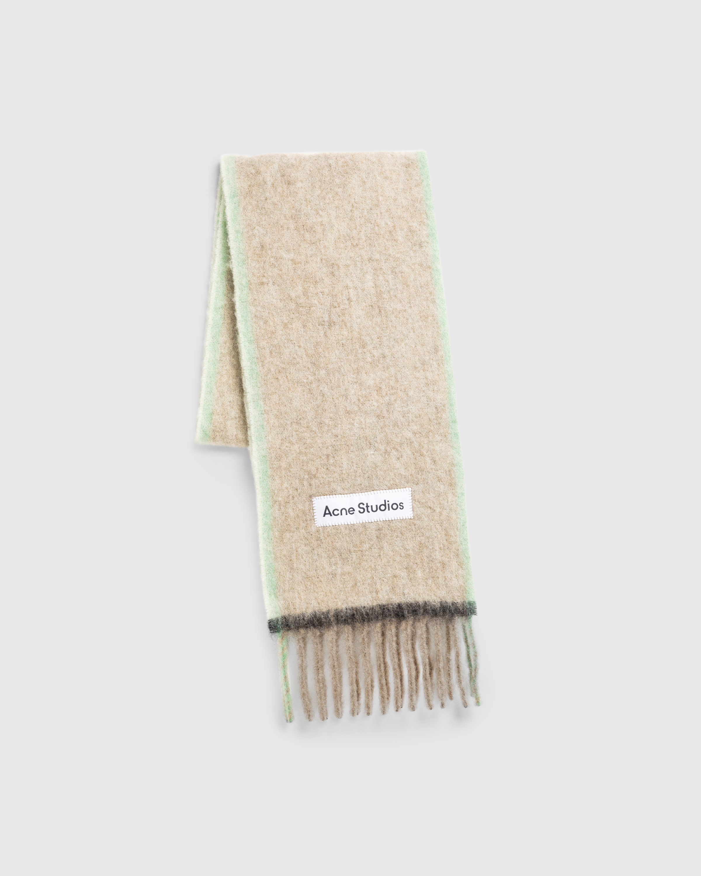 Acne Studios – Wool Mohair Scarf Beige/Grey - Knits - Beige - Image 3