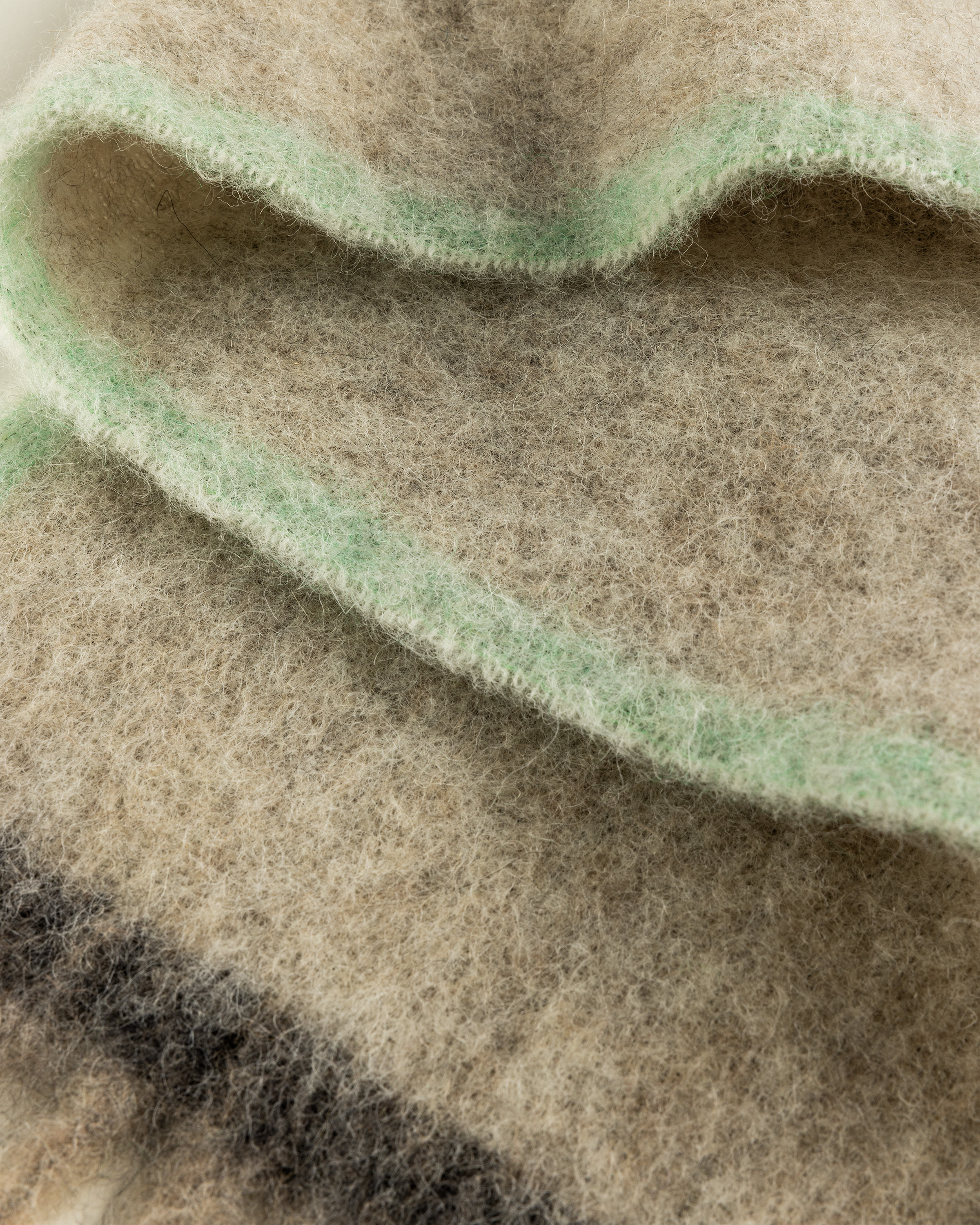 Acne Studios – Wool Mohair Scarf Beige/Grey - Knits - Beige - Image 5