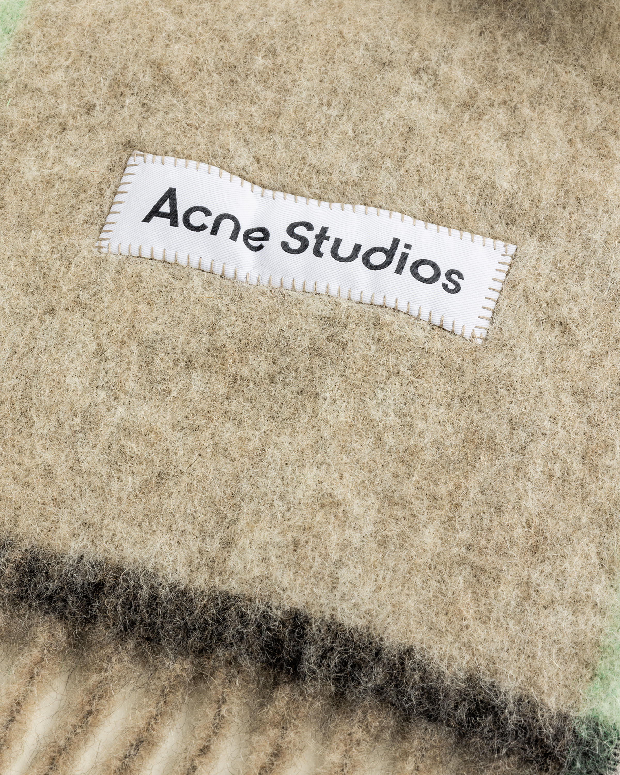 Acne Studios – Wool Mohair Scarf Beige/Grey - Knits - Beige - Image 6