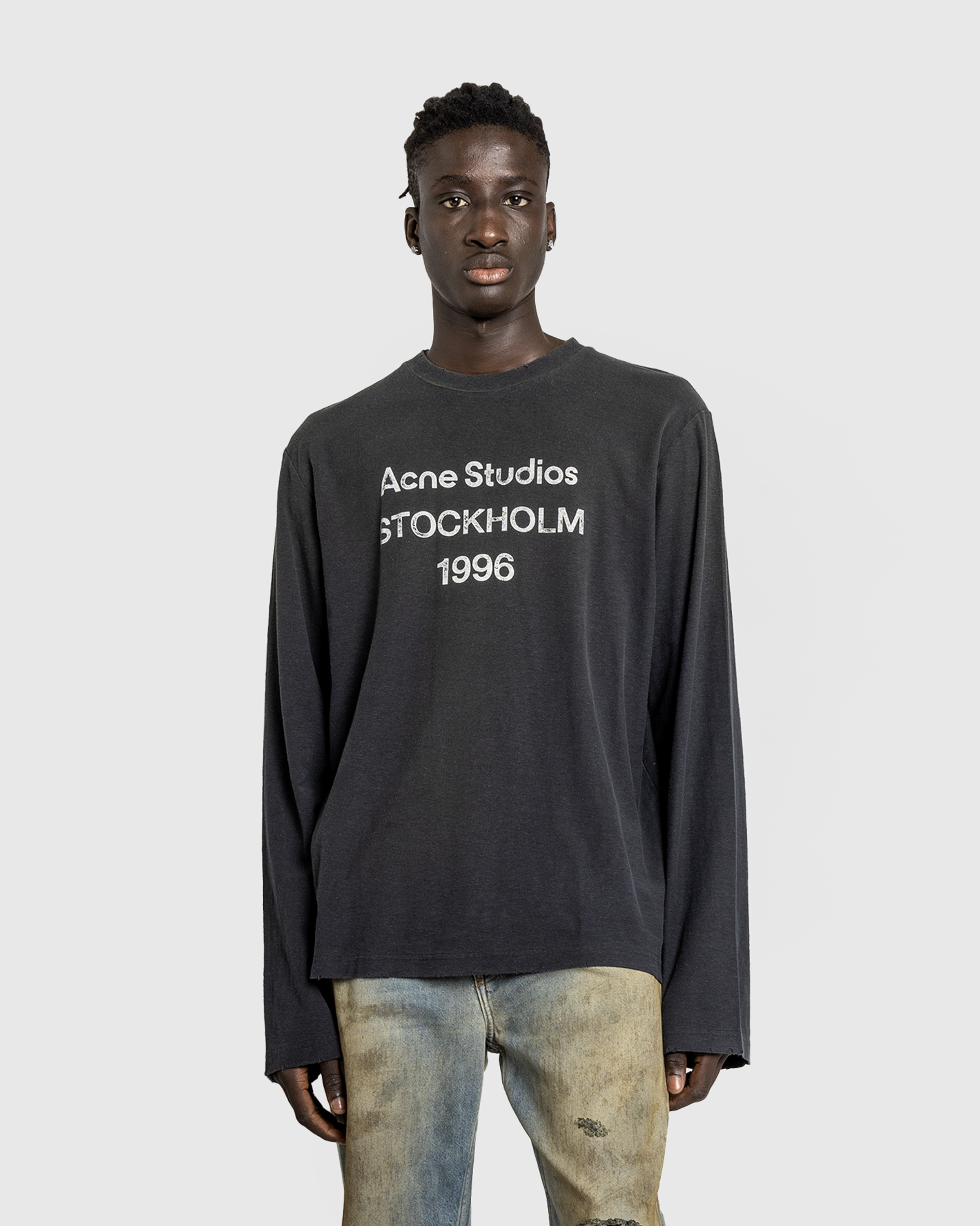 Acne Studios – Logo T-Shirt Faded Black - T-Shirts - Black - Image 2