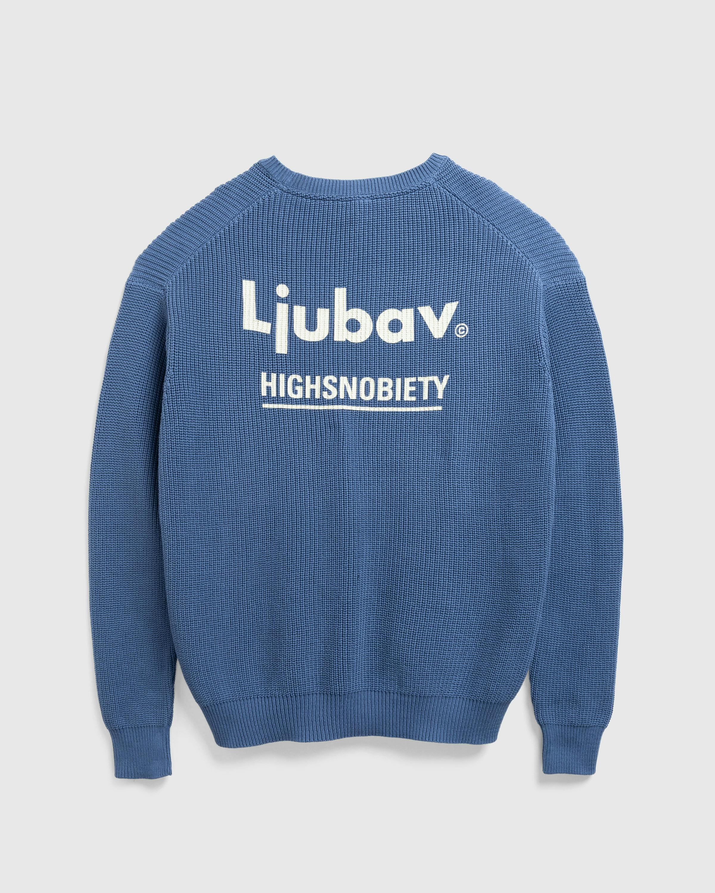 Ljubav x Highsnobiety – Regional Knit Sweater Blue - Crewnecks - Blue - Image 3