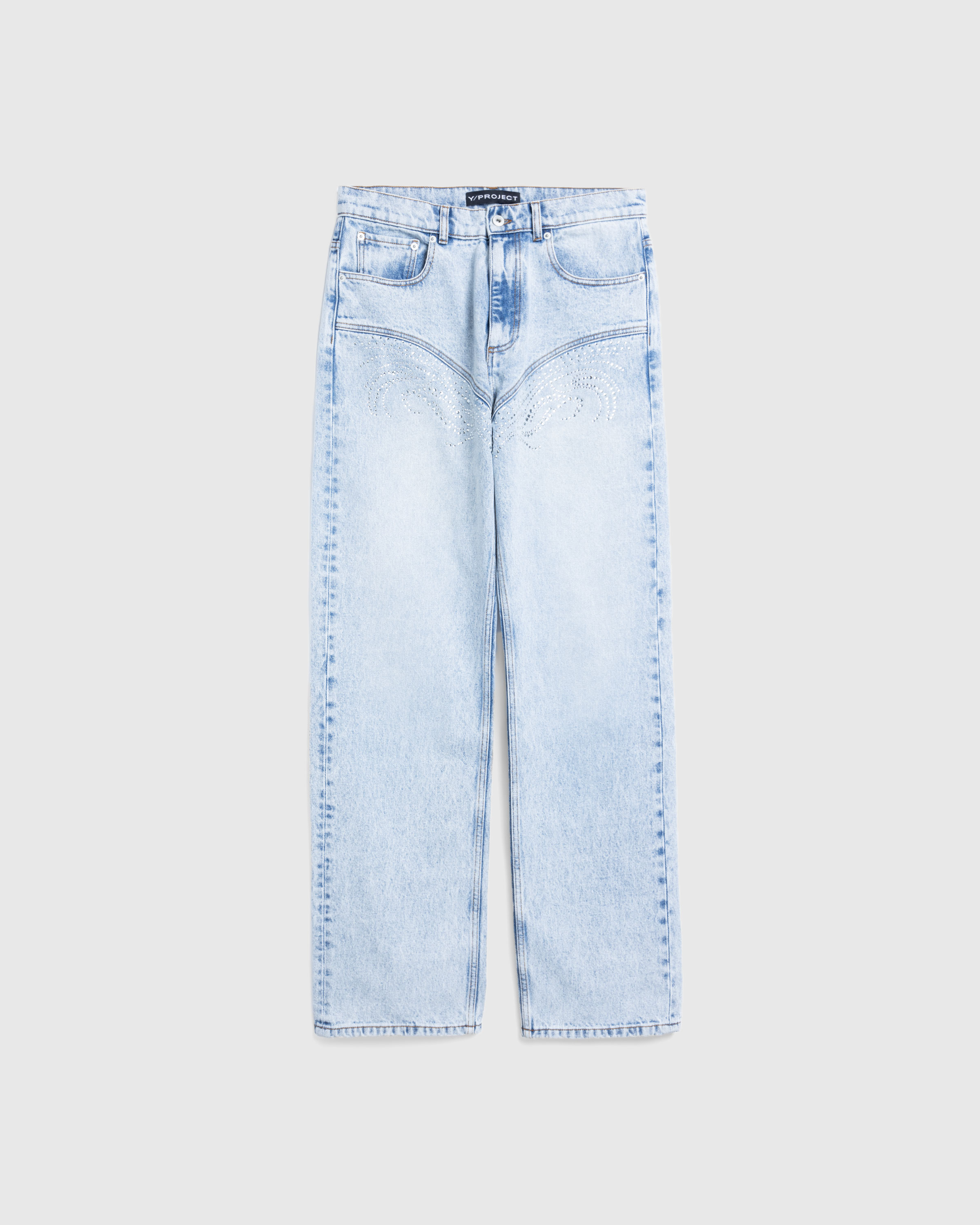 Y/Project – Rhinestone Jeans Blue - Denim - Blue - Image 1