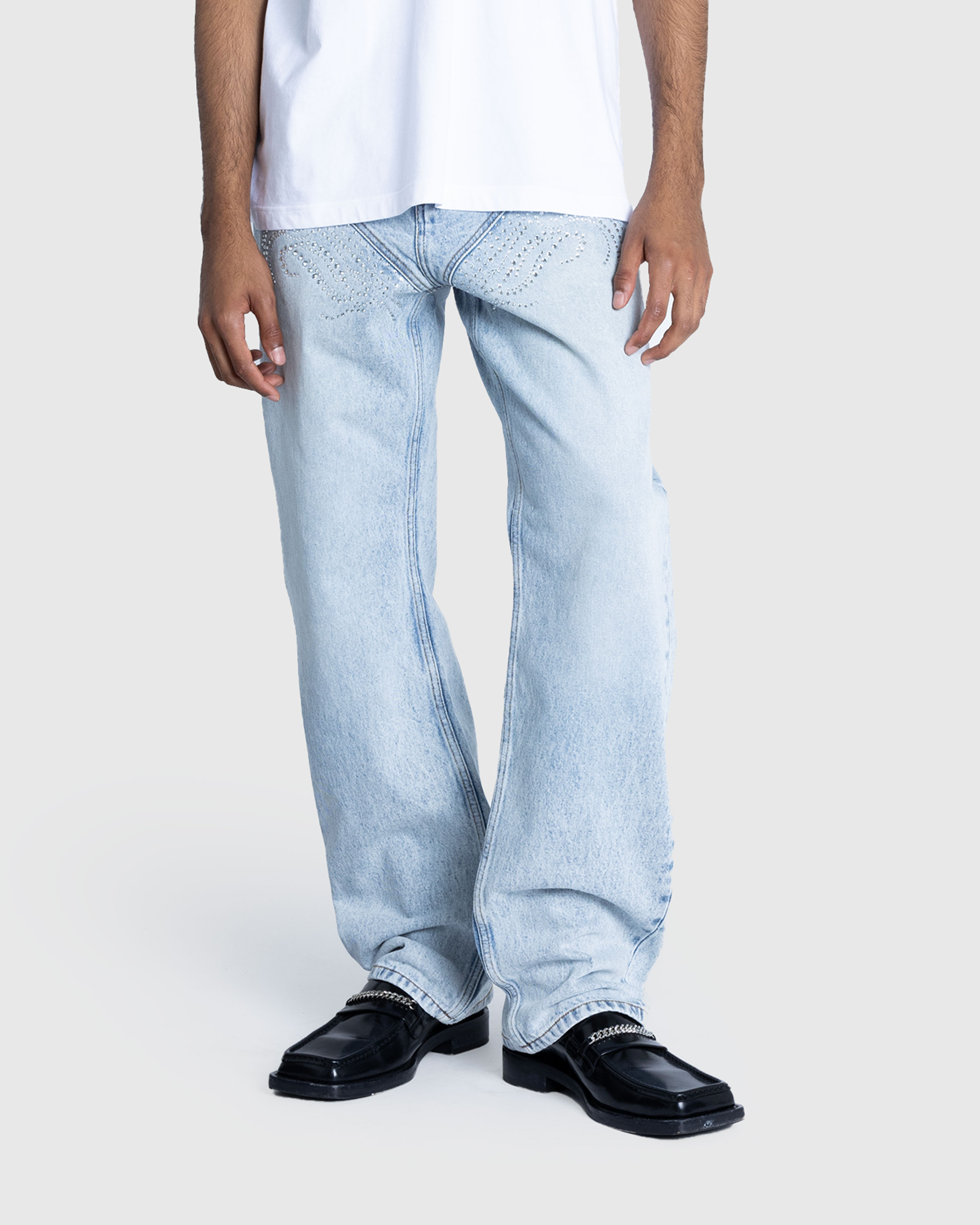 Y/Project – Rhinestone Jeans Blue - Denim - Blue - Image 2