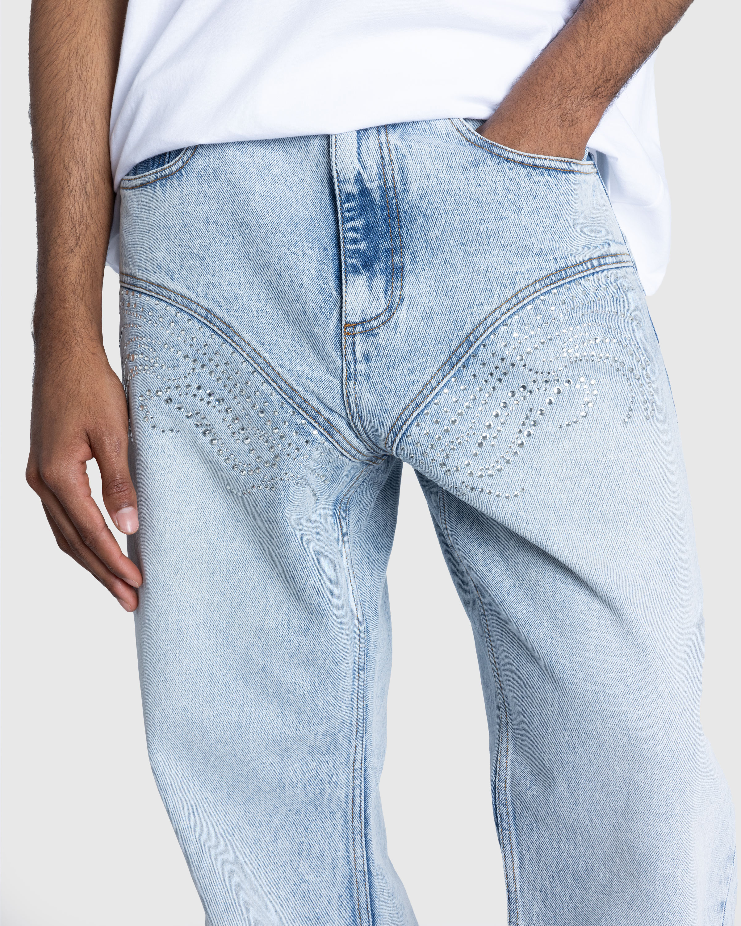 Y/Project – Rhinestone Jeans Blue - Denim - Blue - Image 6