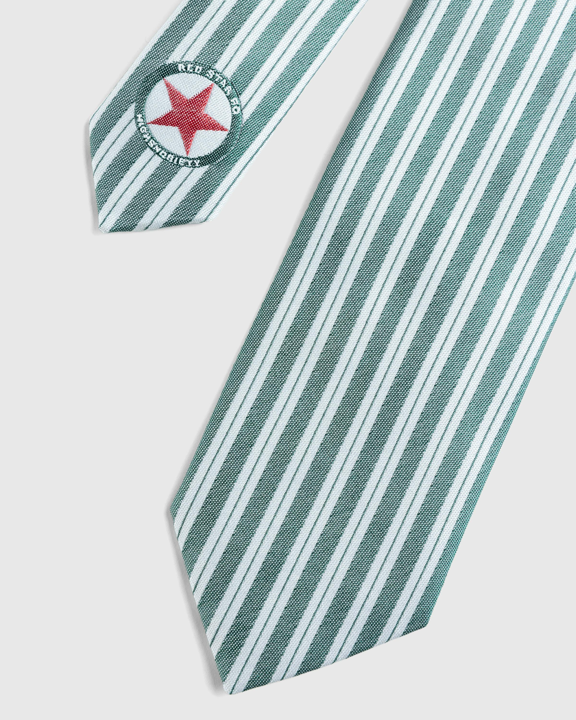 Red Star x Highsnobiety – Tie White/Green - Ties - White - Image 3