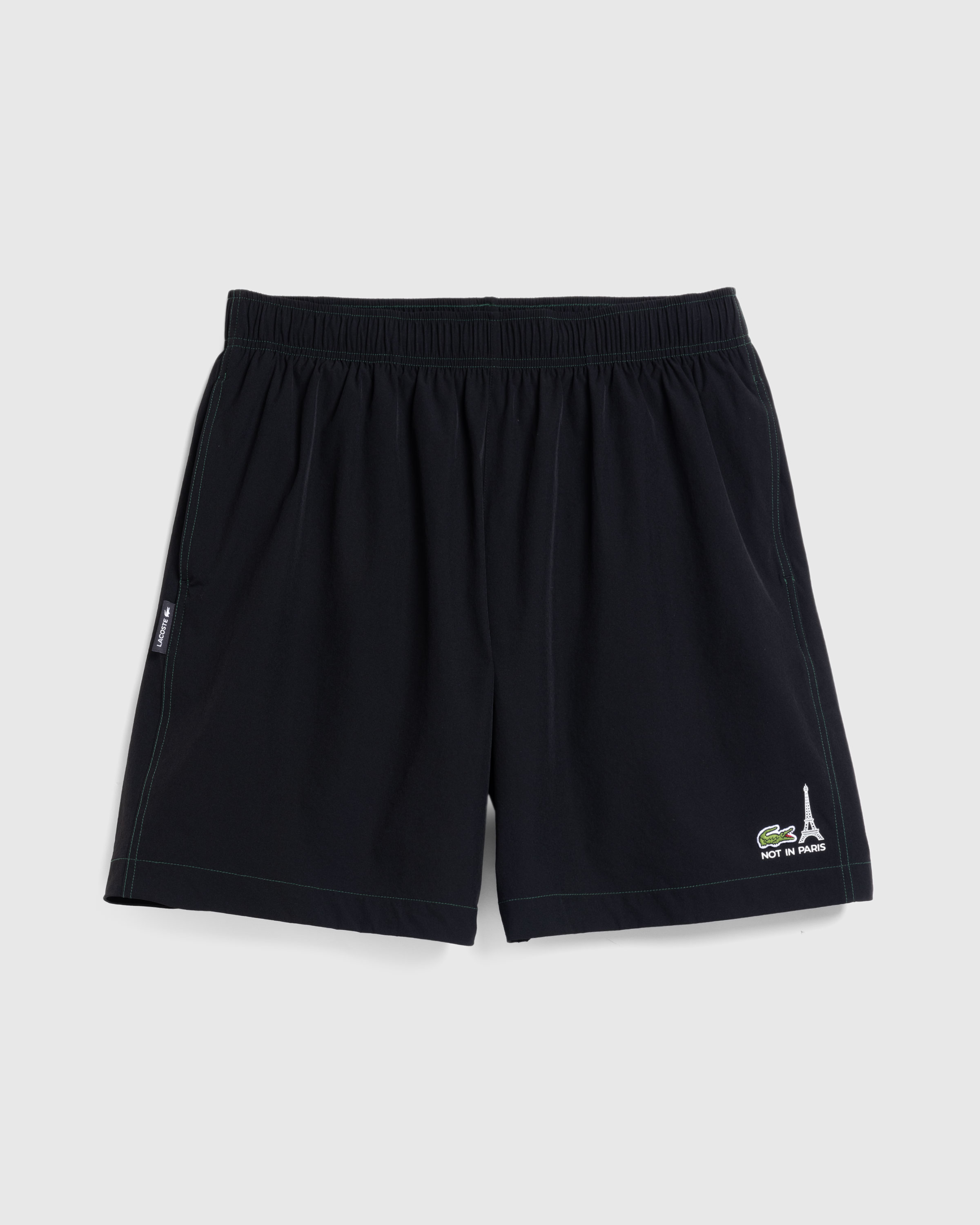 Lacoste x Highsnobiety – Not In Paris Tennis Shorts Black - Active Shorts - Sinople - Image 1