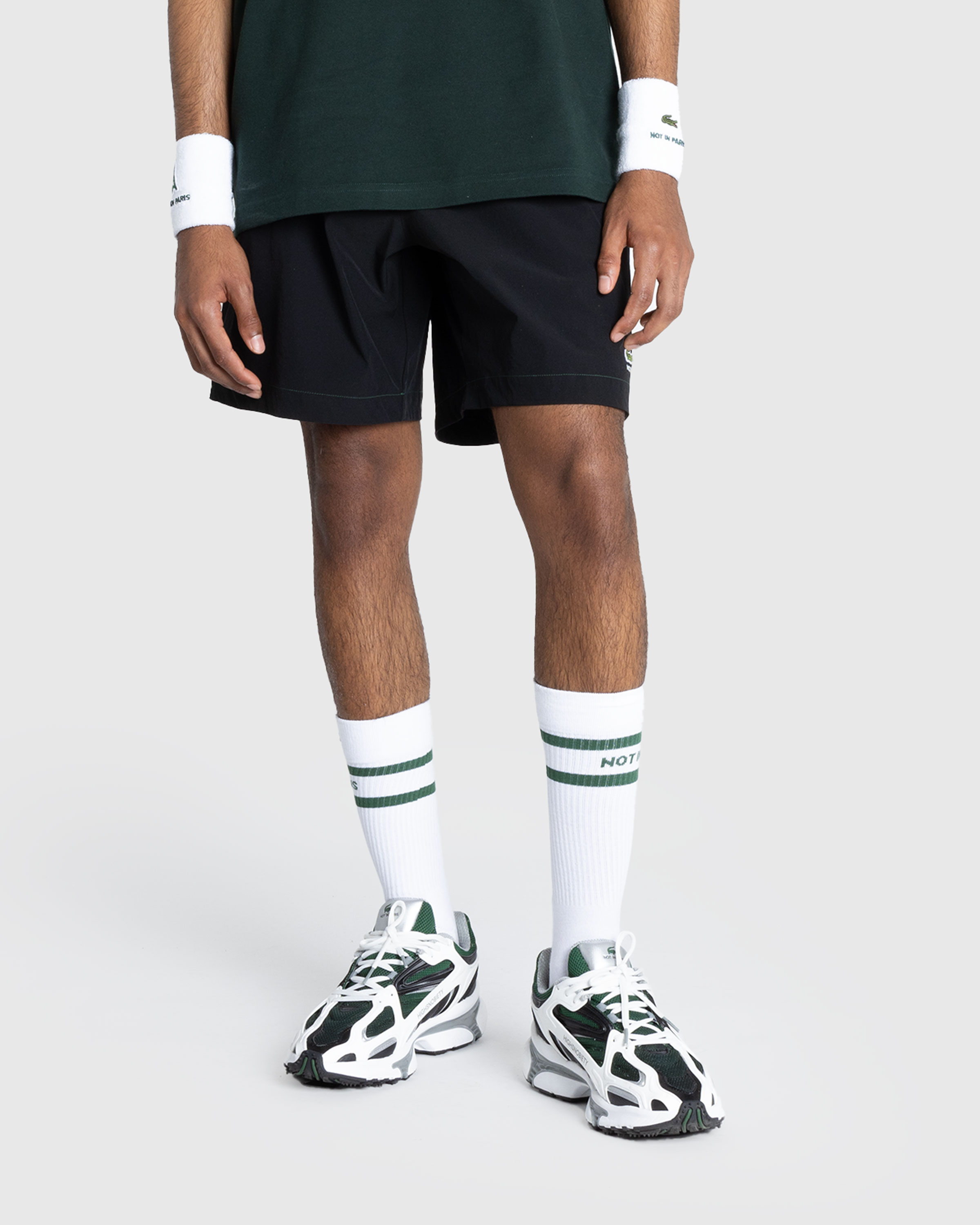 Lacoste x Highsnobiety – Not In Paris Tennis Shorts Black - Active Shorts - Sinople - Image 2