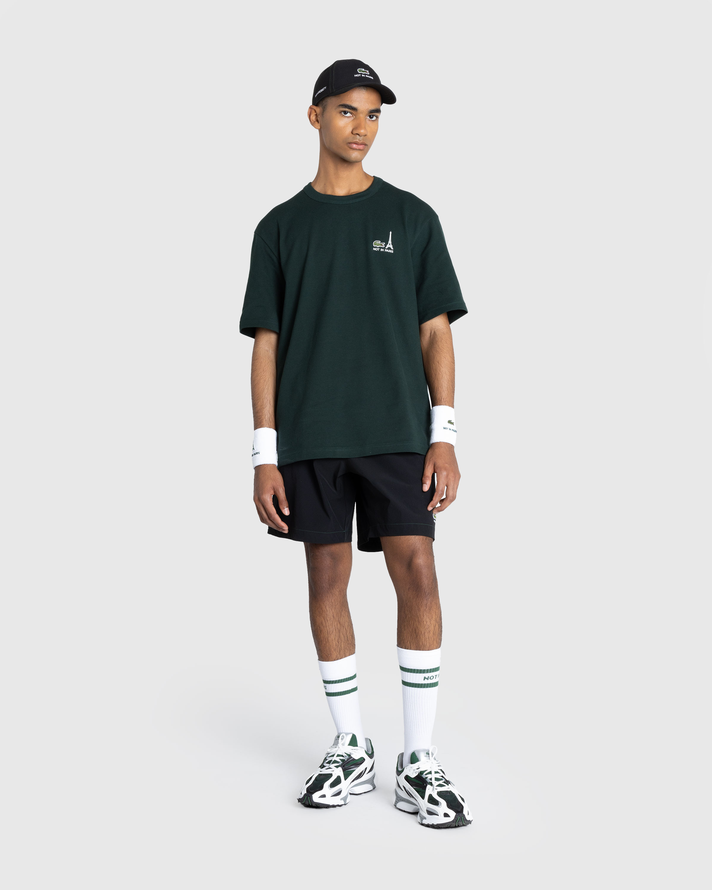 Lacoste x Highsnobiety – Not In Paris Tennis Shorts Black - Active Shorts - Sinople - Image 4