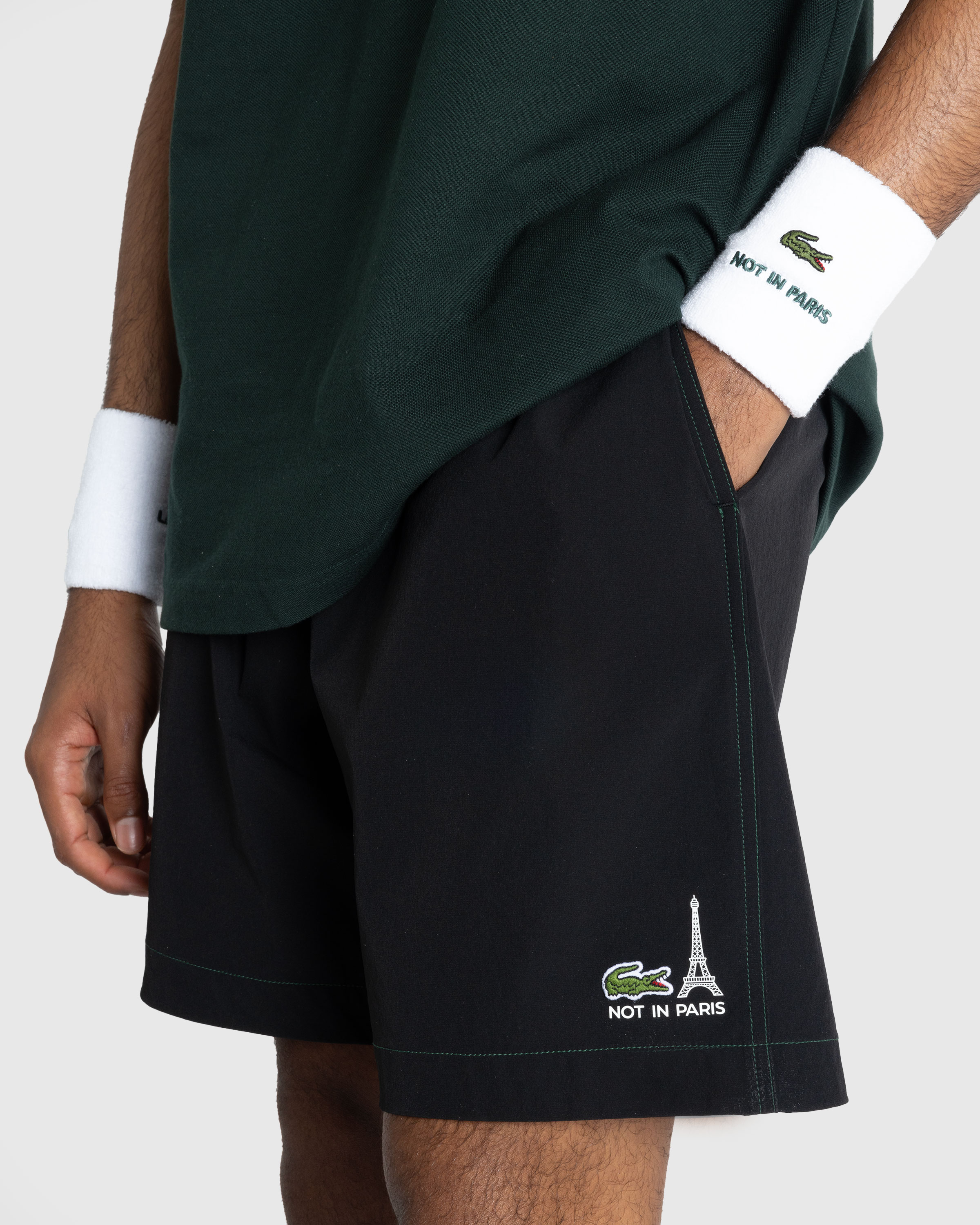 Lacoste x Highsnobiety – Not In Paris Tennis Shorts Black - Active Shorts - Sinople - Image 6
