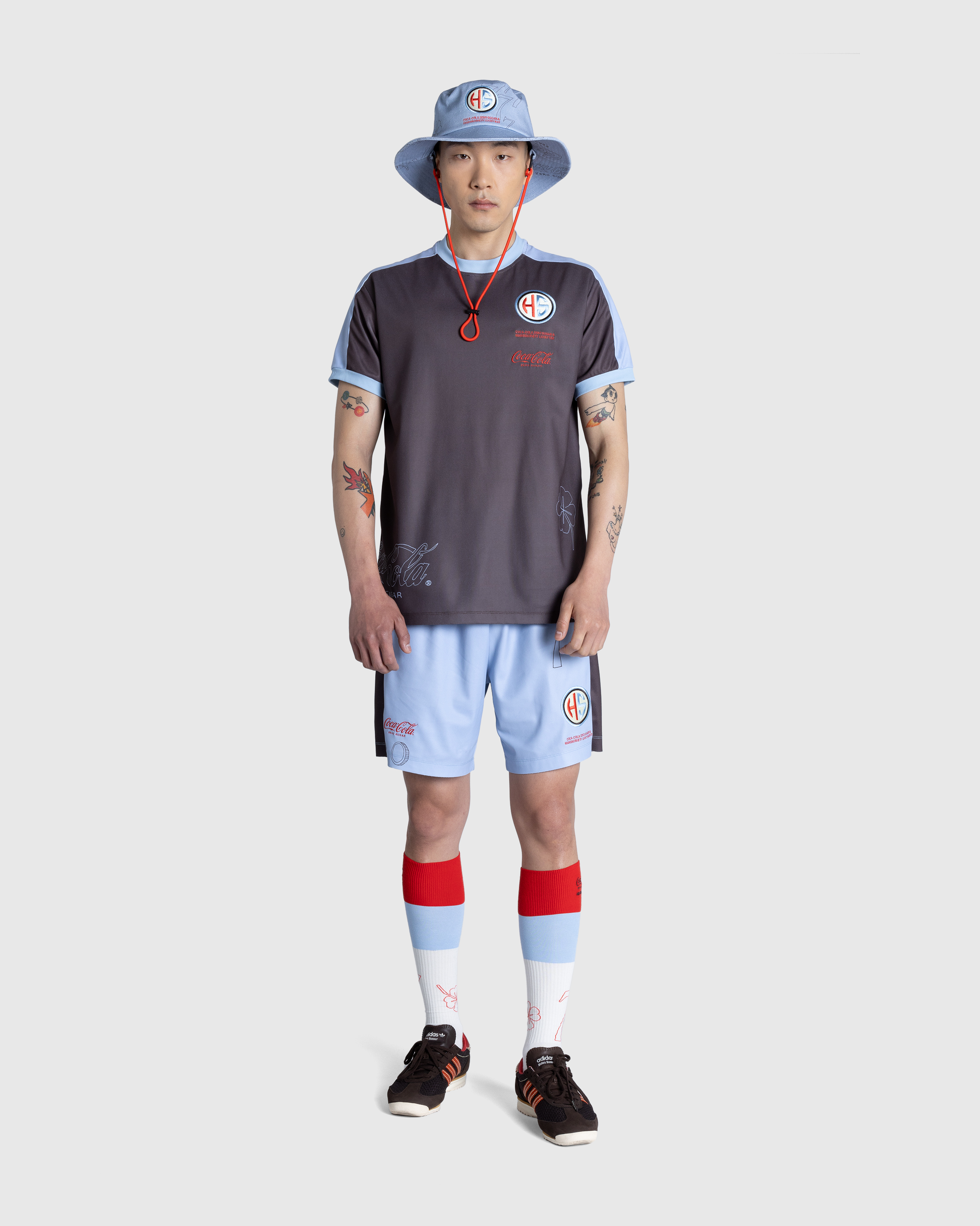 Highsnobiety x Coca-Cola Zero Sugar – Football Shorts Blue - Short Cuts - Blue - Image 4