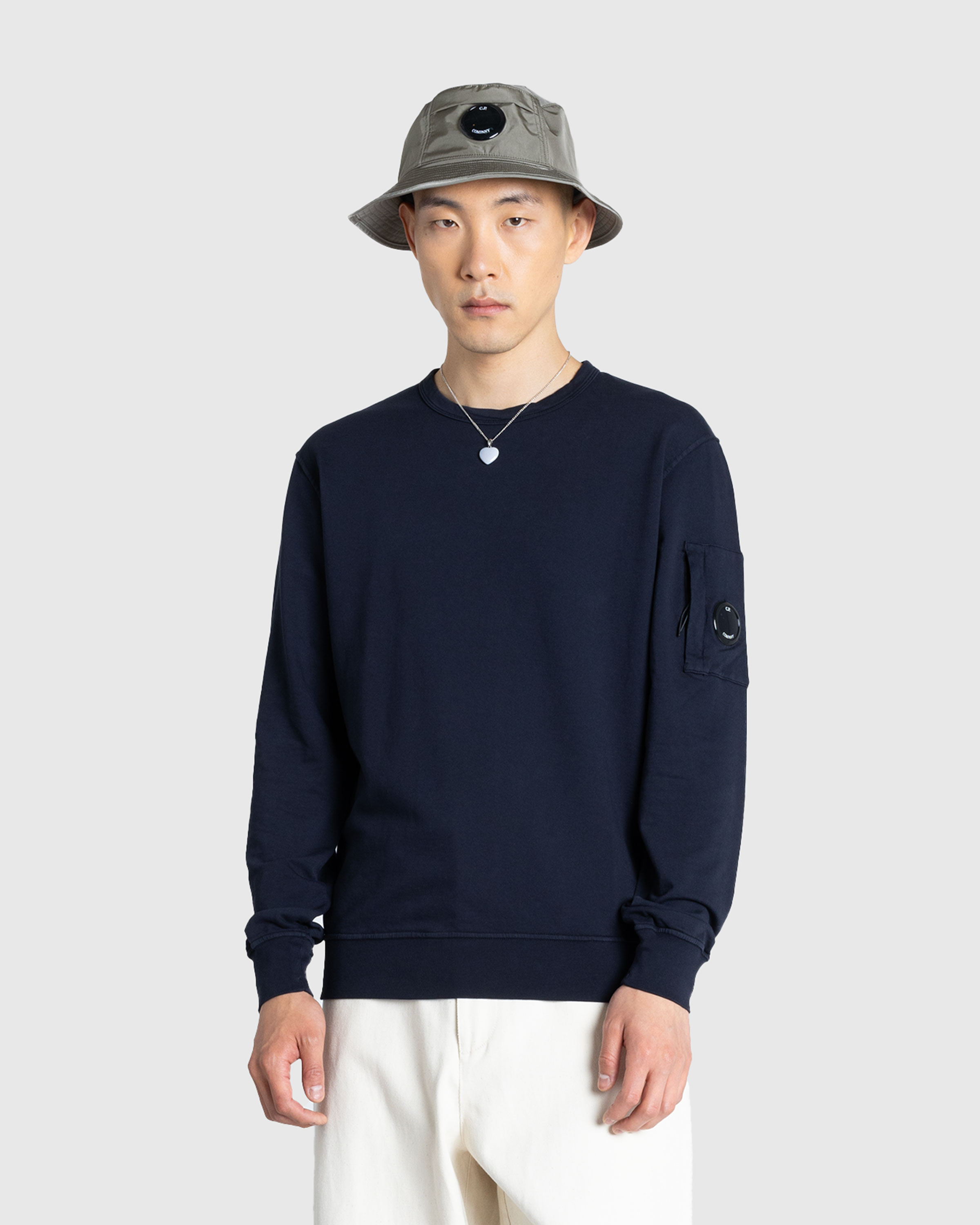 C.P. Company – Light Fleece Sweatshirt Total Eclipse - Hoodies - Grey - Image 2