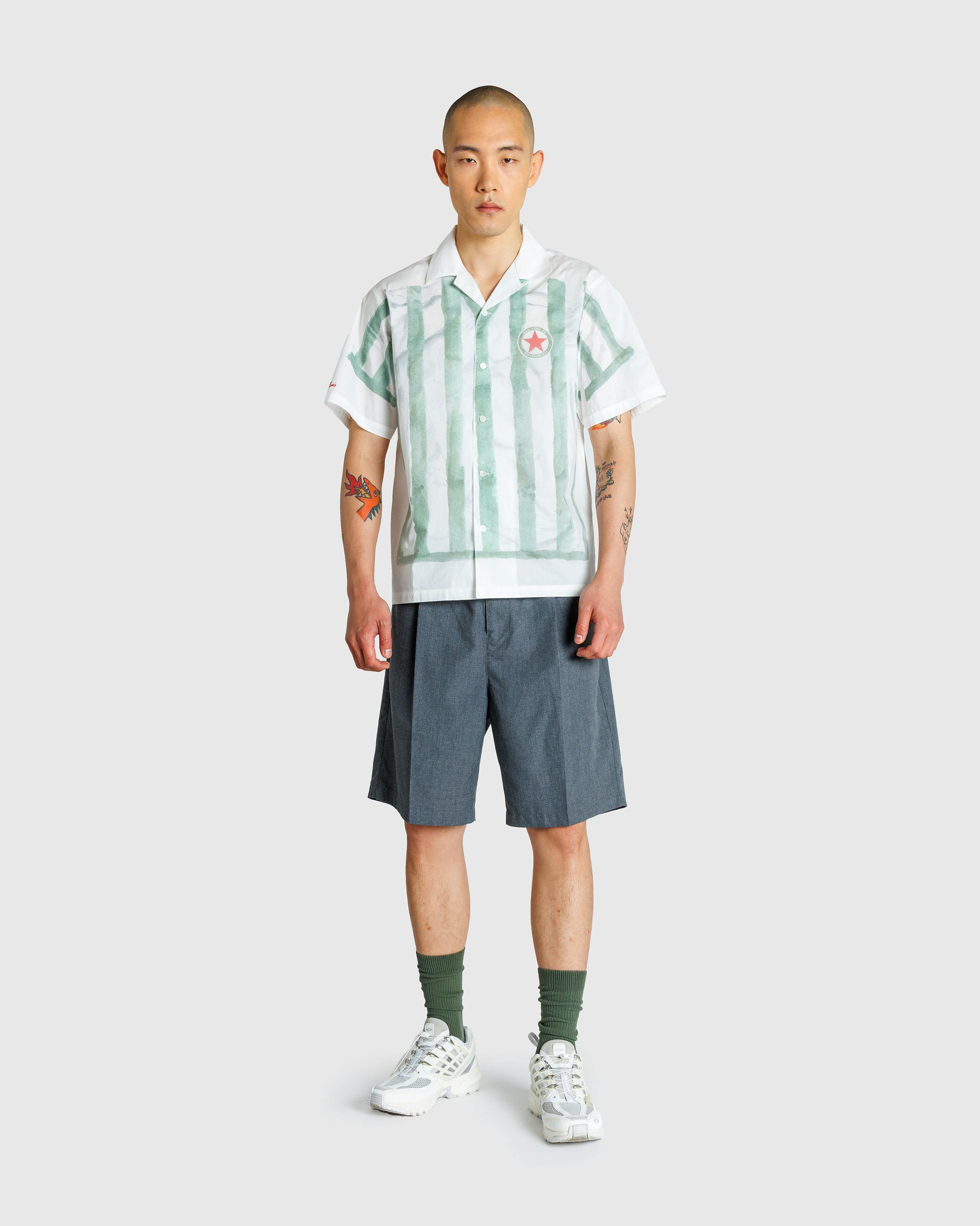 Red Star x Highsnobiety – Football Kit Shirt White/Green - Tees - White - Image 4