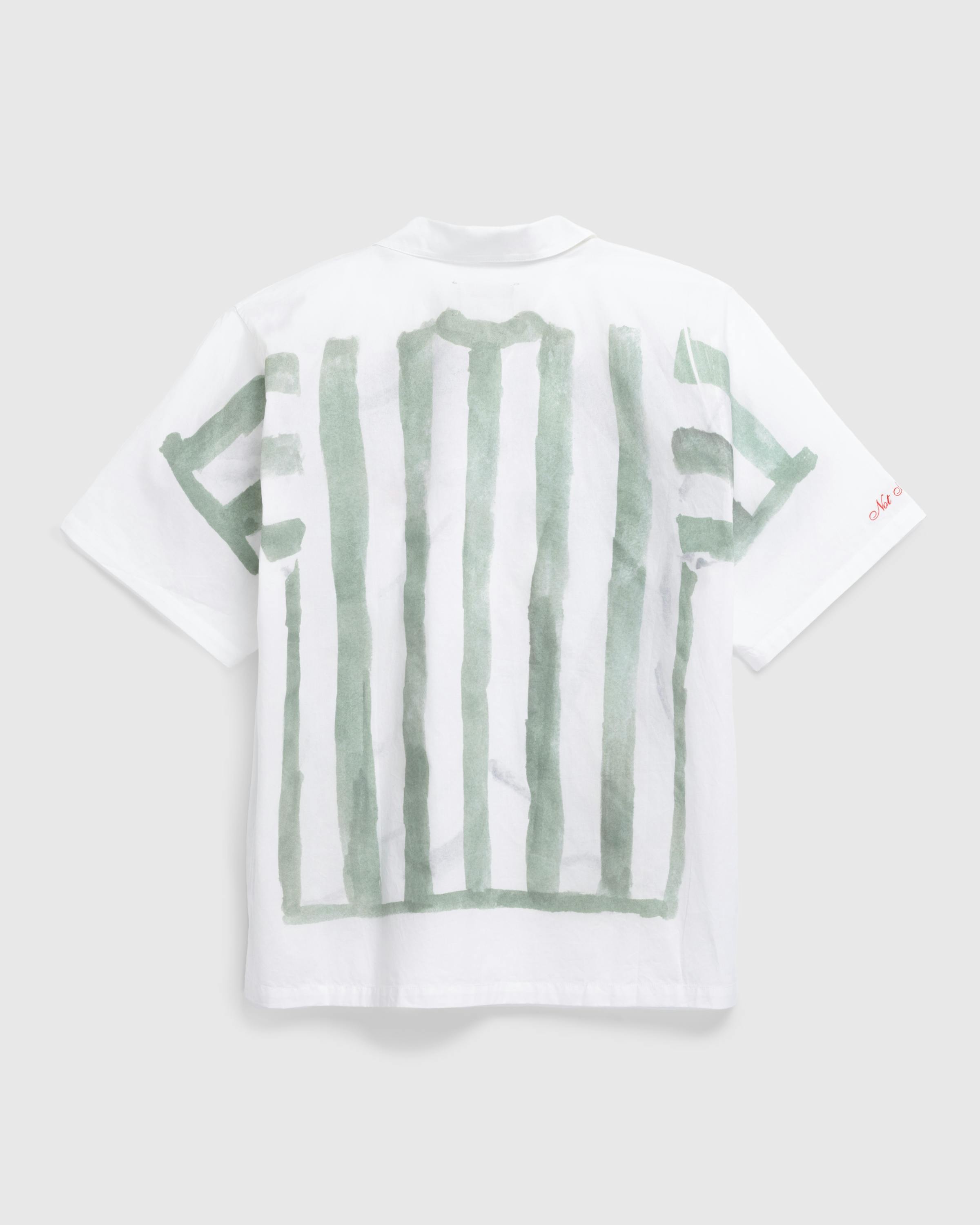 Red Star x Highsnobiety – Football Kit Shirt White/Green - Tees - White - Image 3