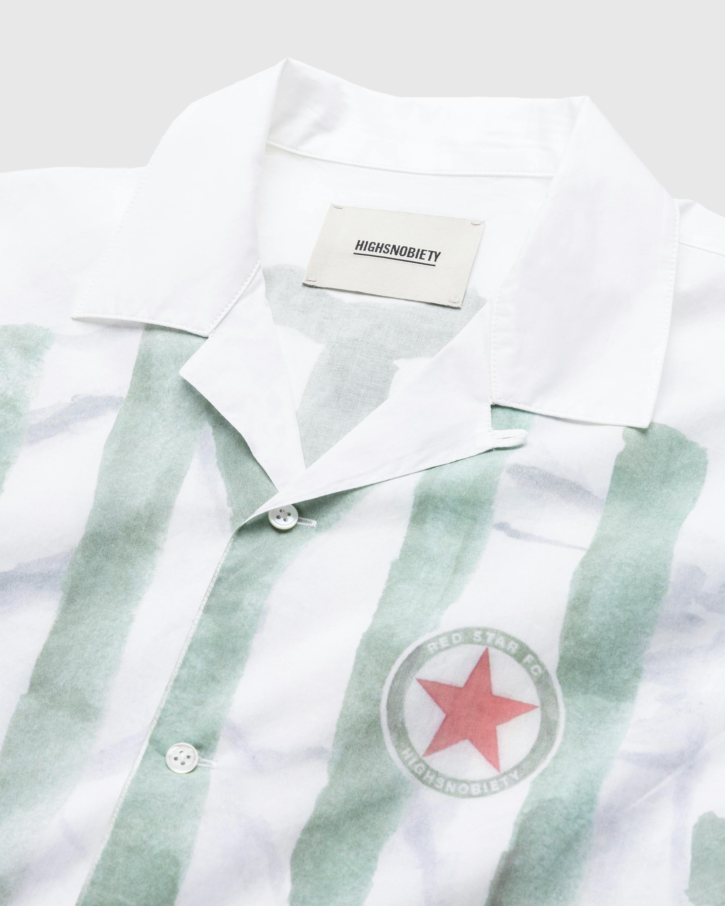 Red Star x Highsnobiety – Football Kit Shirt White/Green - Tees - White - Image 6