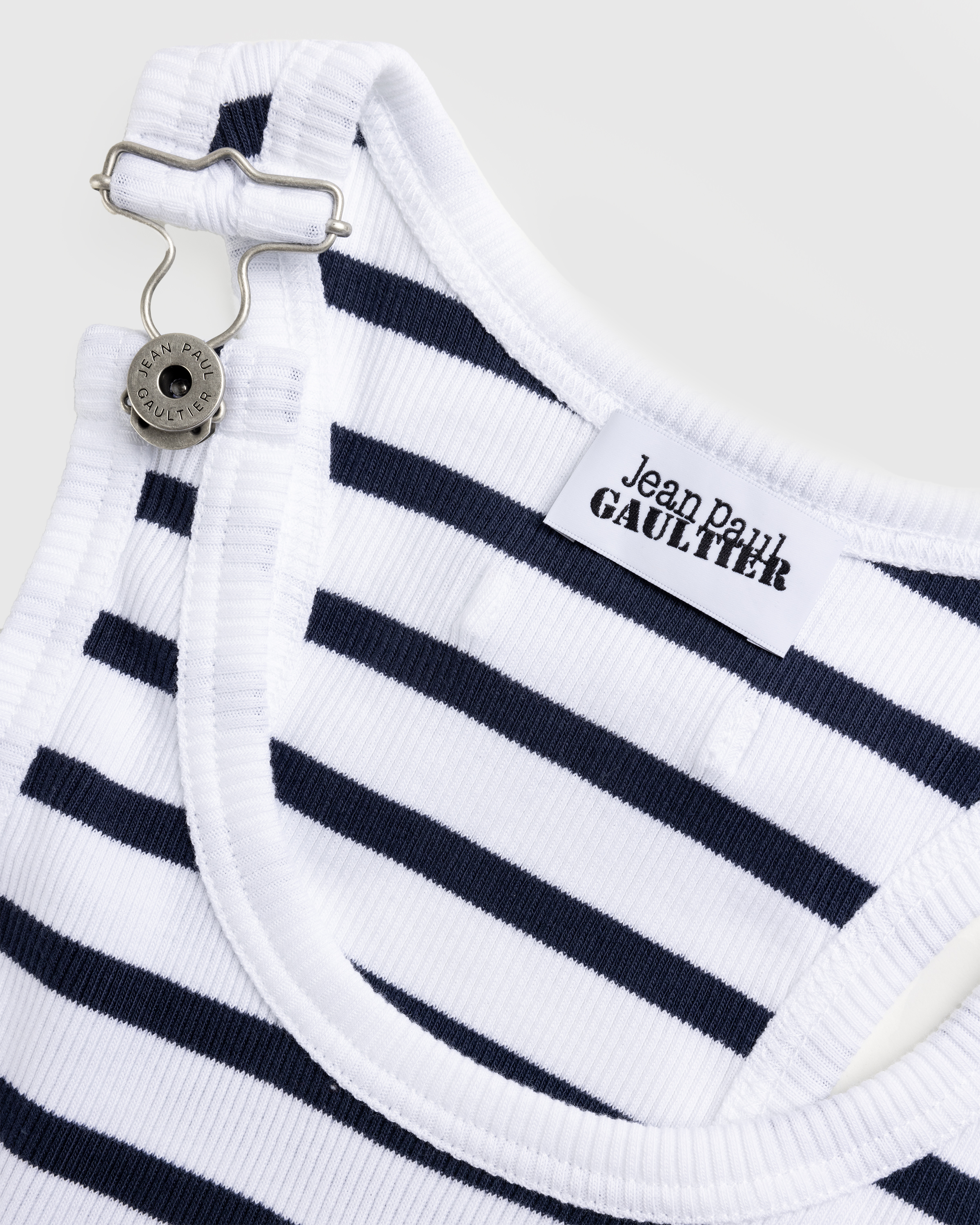 Jean Paul Gaultier – Ribbed Mariniere Tank Top White/Navy - Tank Tops - White - Image 7
