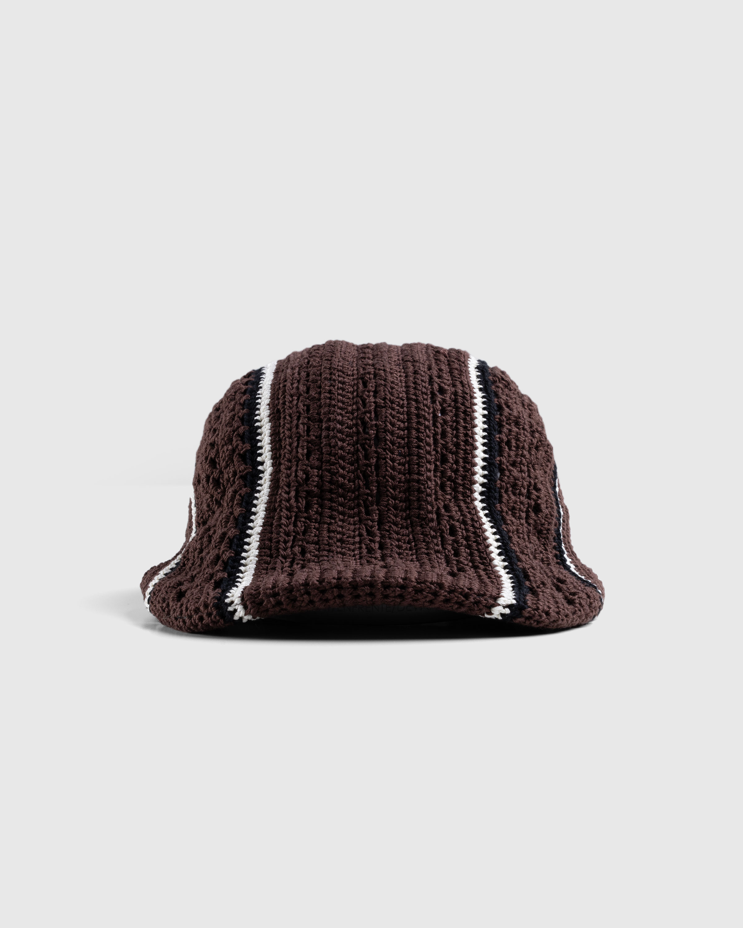 SSU – Crochet Flat Hat Brown/Chalk - Flat Caps - Brown - Image 3