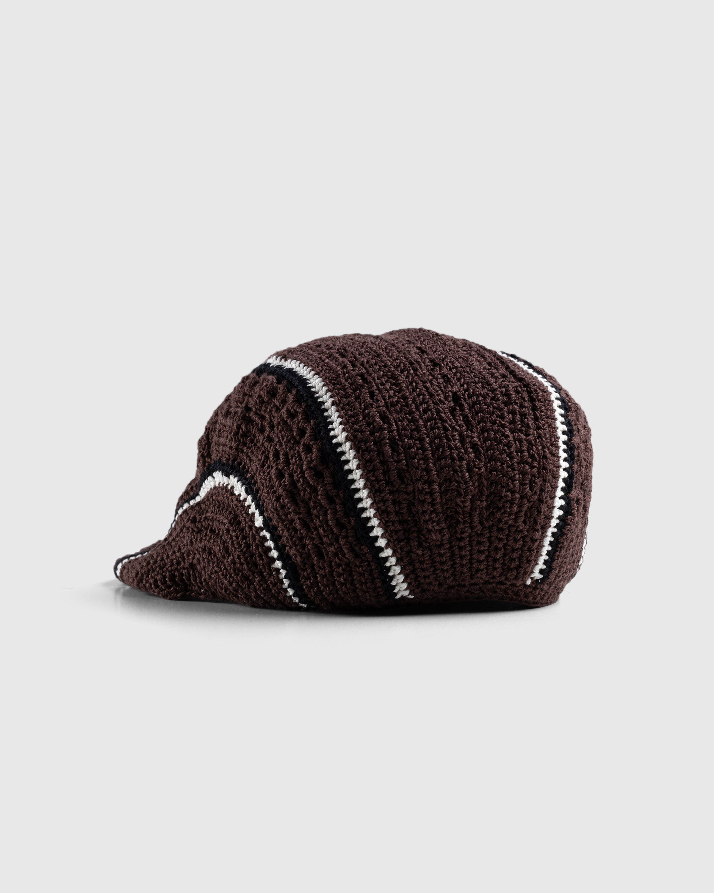 SSU – Crochet Flat Hat Brown/Chalk - Flat Caps - Brown - Image 4