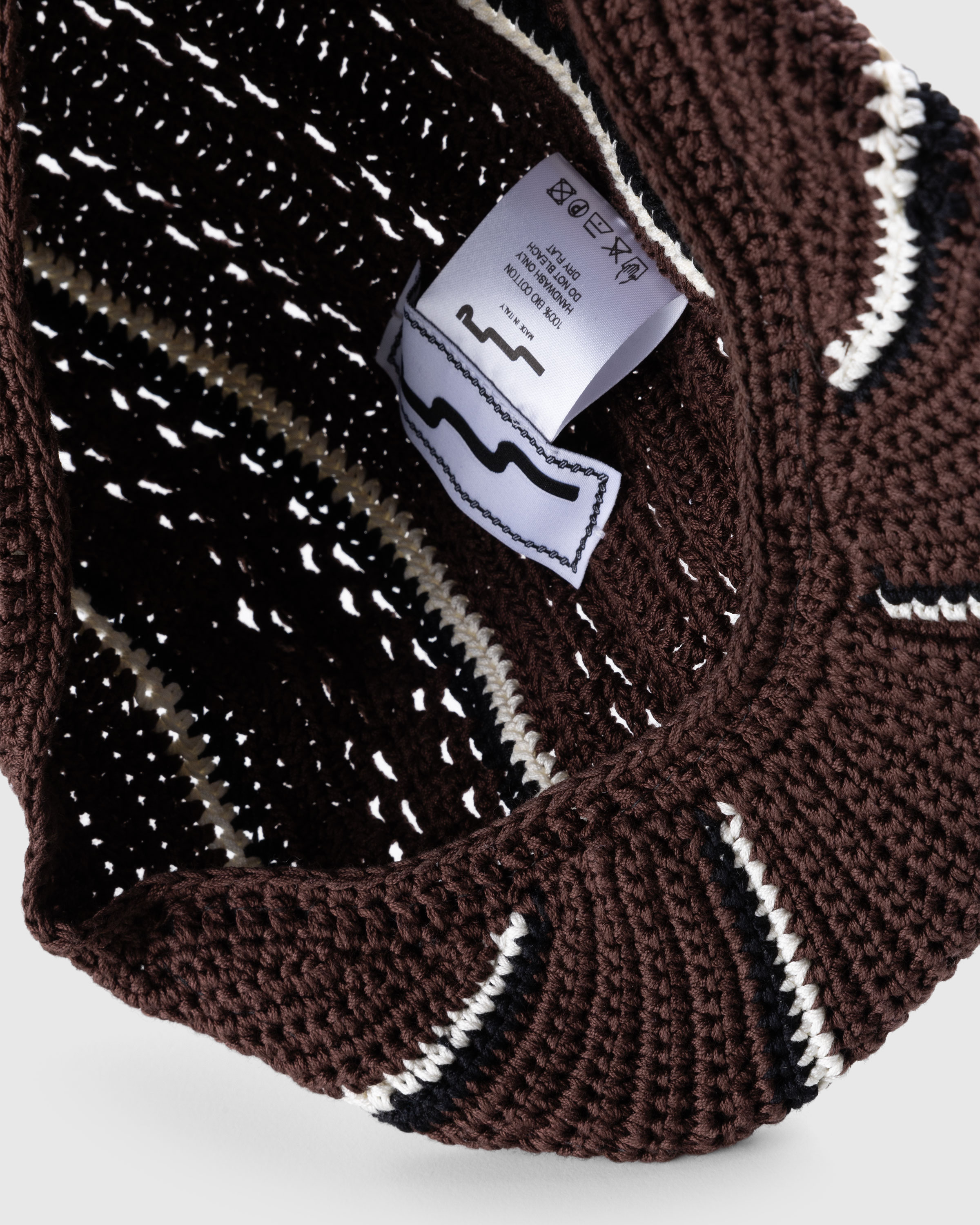 SSU – Crochet Flat Hat Brown/Chalk - Flat Caps - Brown - Image 5