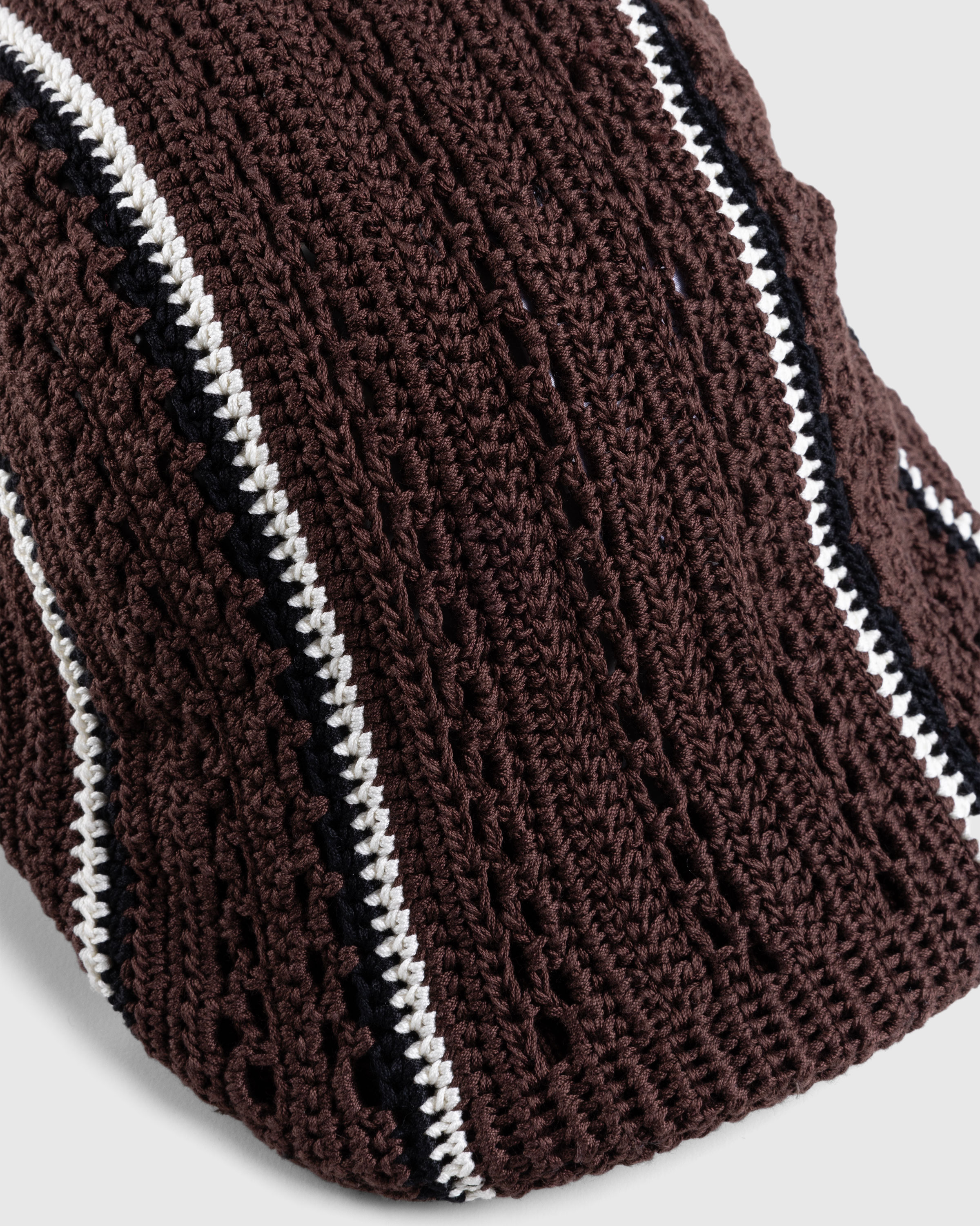 SSU – Crochet Flat Hat Brown/Chalk - Flat Caps - Brown - Image 6