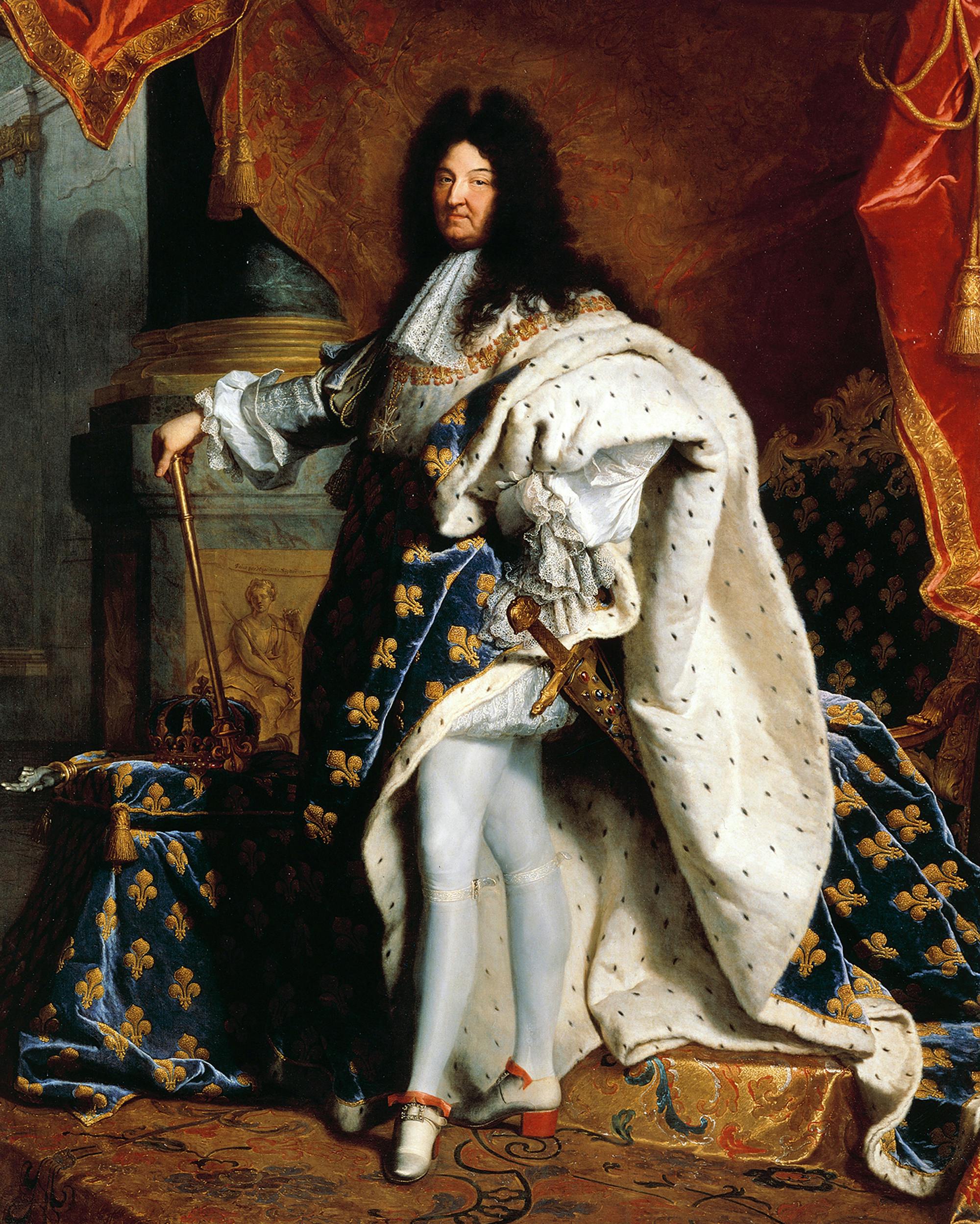 Louis XIV painted in 1701 by Hyacinthe Rigaud.