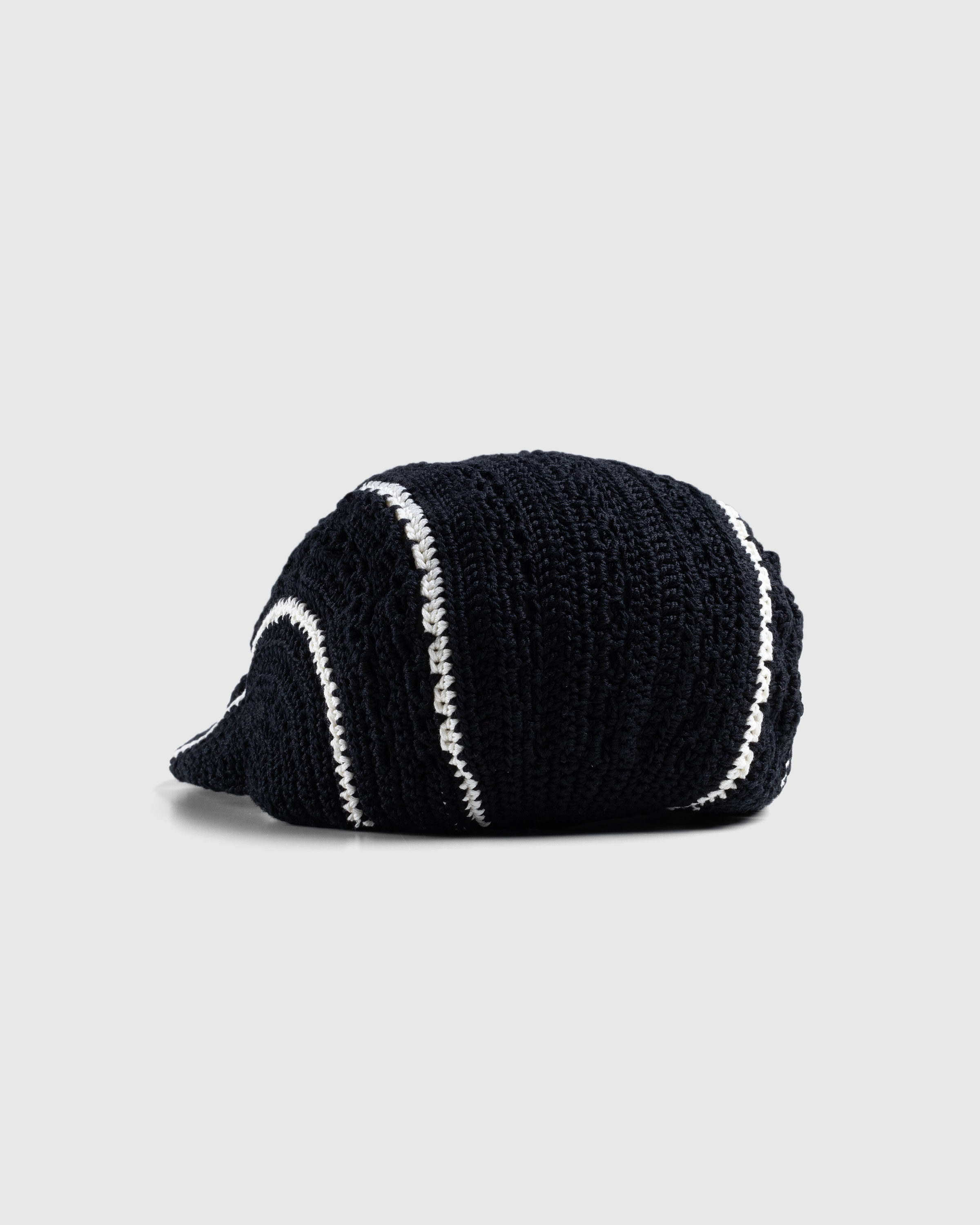 SSU – Crochet Flat Hat Black/Chalk - Flat Caps - Black - Image 4