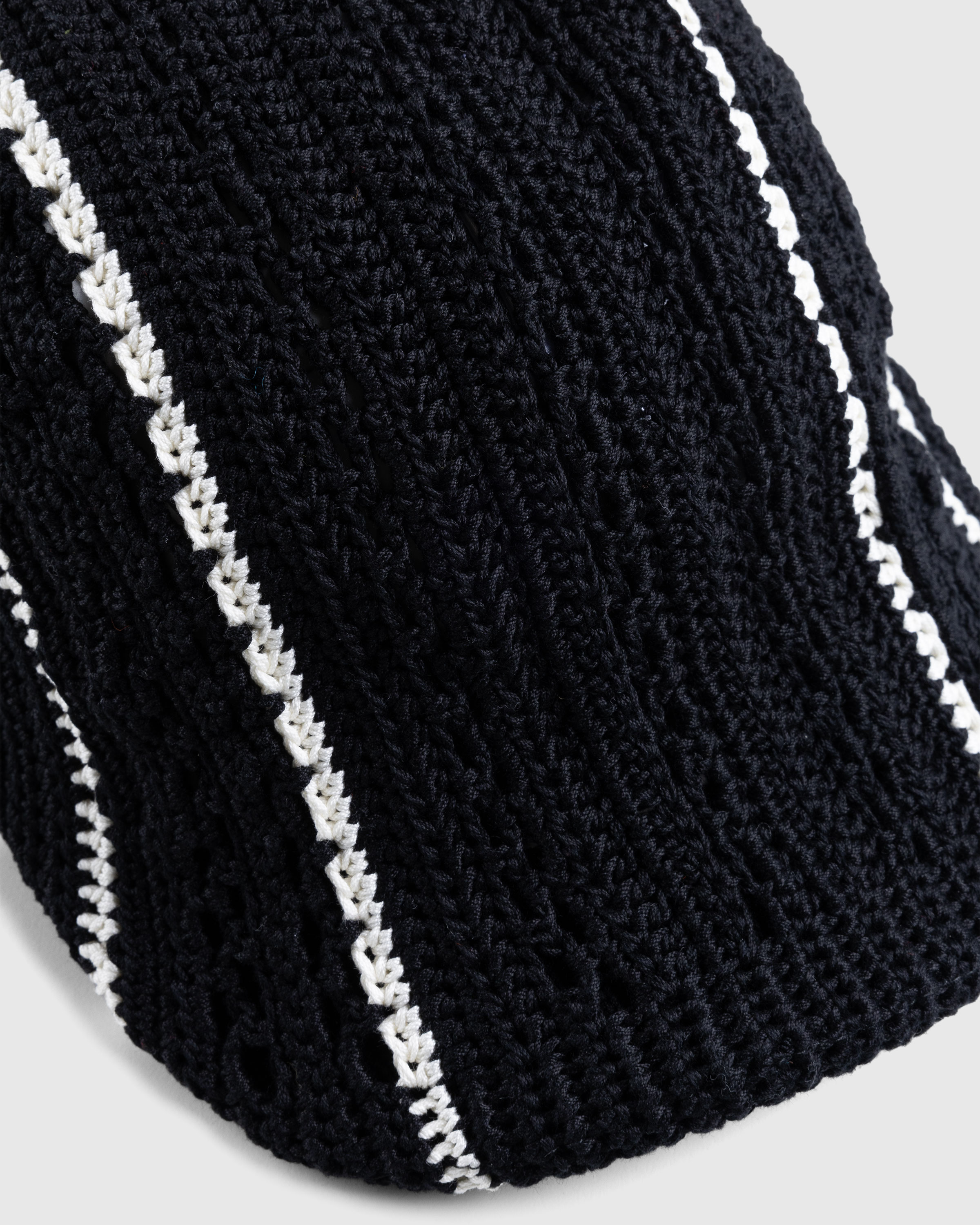 SSU – Crochet Flat Hat Black/Chalk - Flat Caps - Black - Image 5